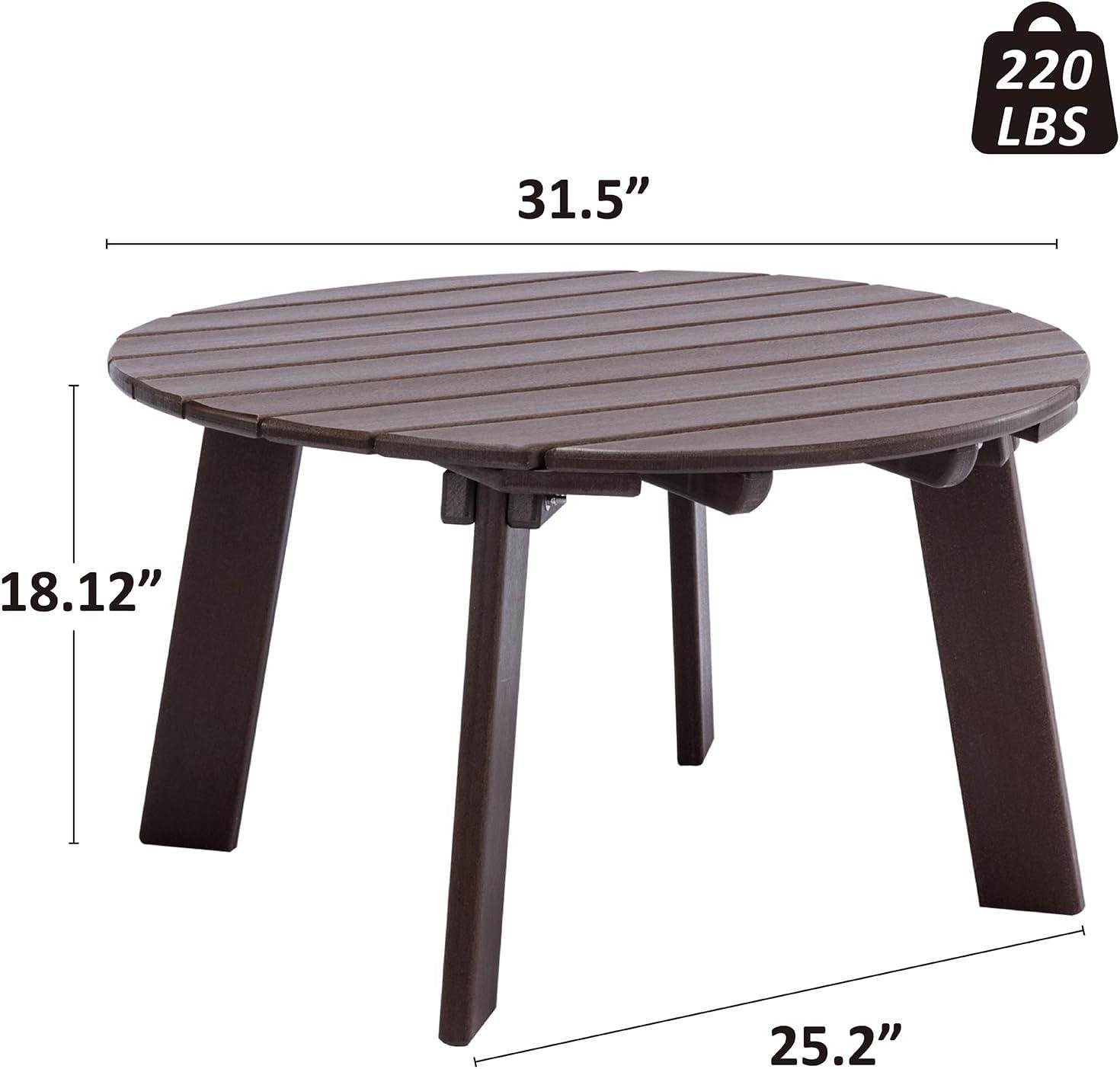White Round Plastic Outdoor Adirondack Side Table