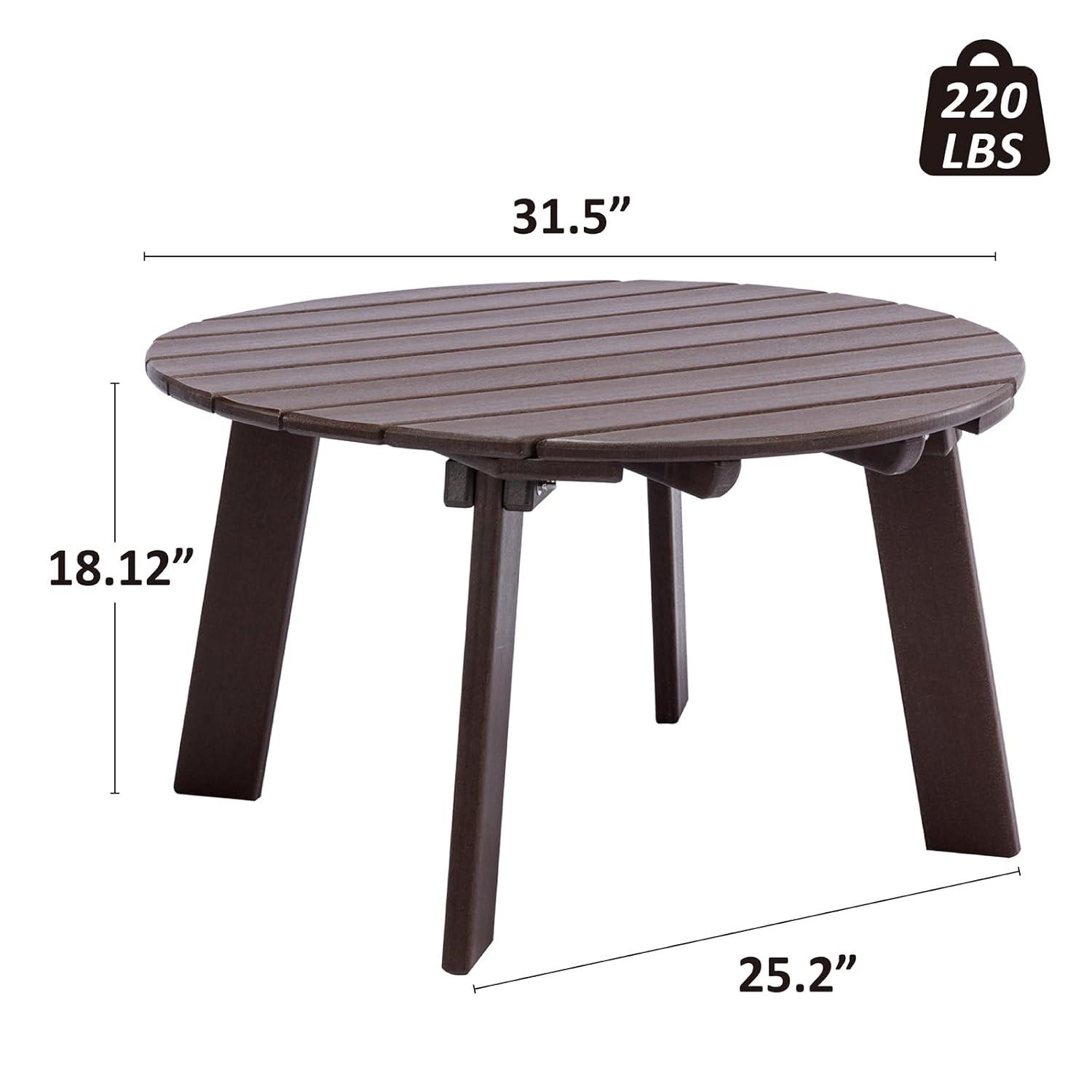 White Round Plastic Outdoor Adirondack Side Table