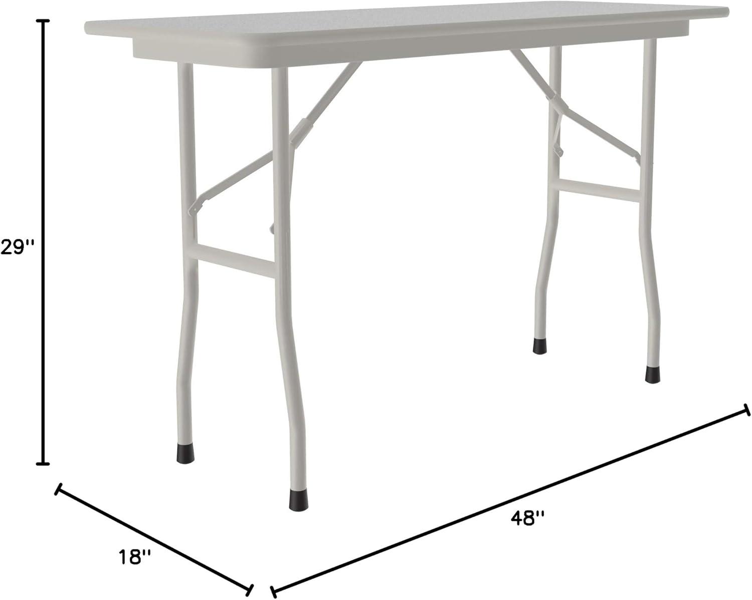 Gray Granite 18" x 48" Folding Table with Steel Legs