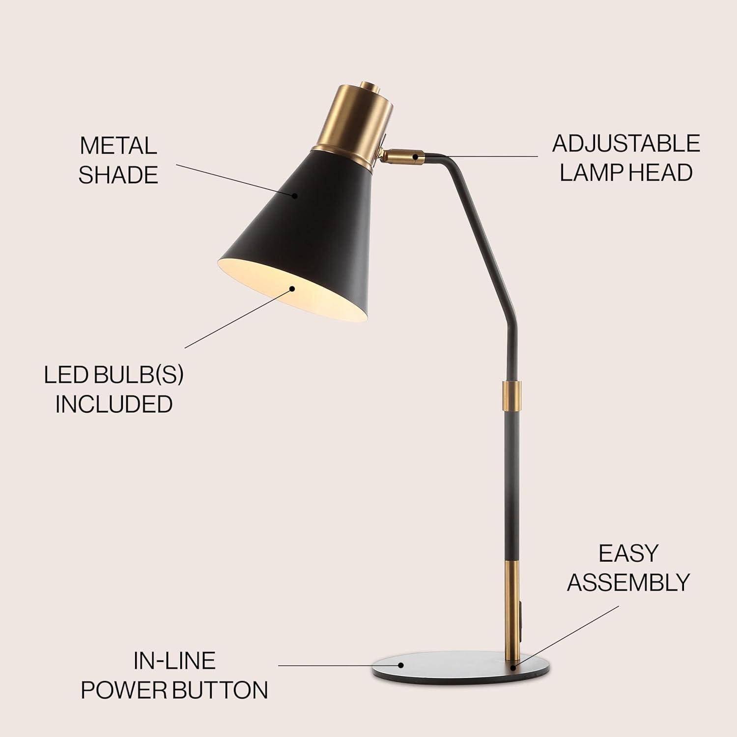 Apollo 22.5" Black and Brass Metal LED Task Lamp