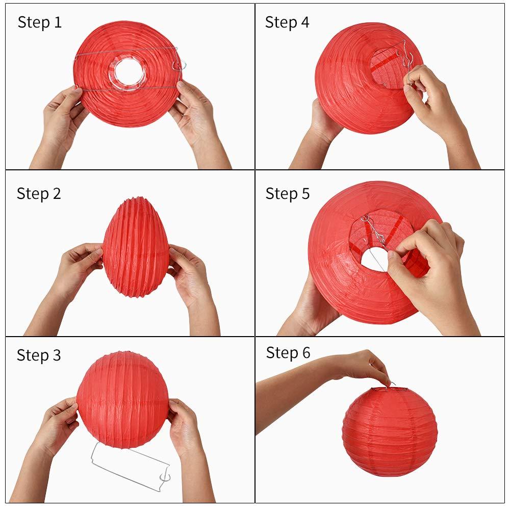 White Paper Lantern Set for Hanging Decor, Various Sizes