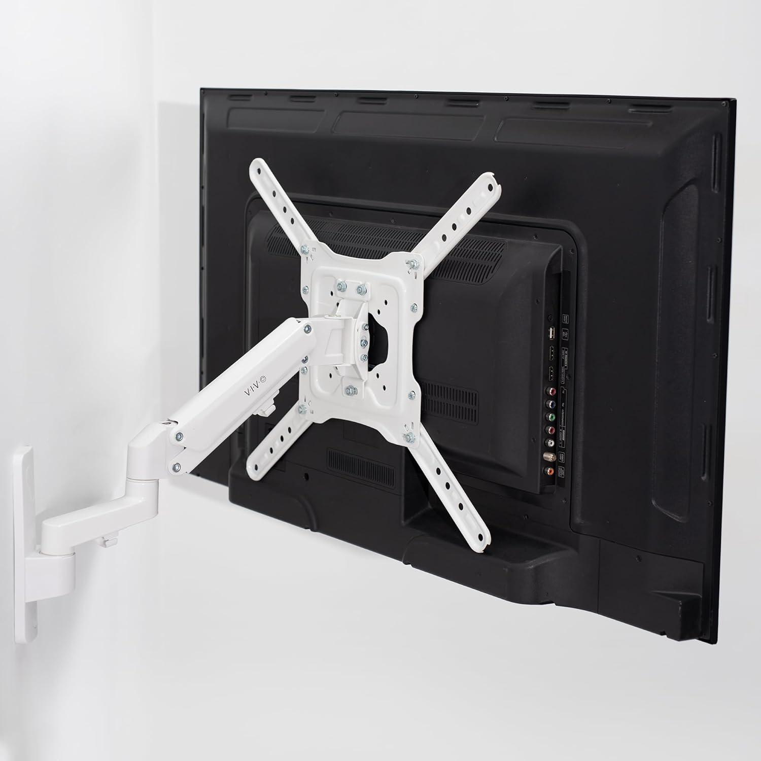 VIVO White Premium Aluminum Single TV Wall Mount Arm for Screens up to 55"