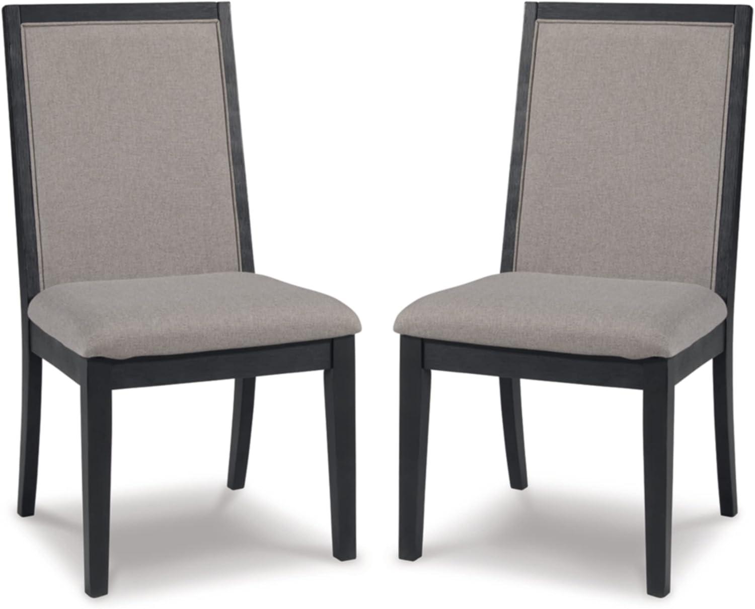 Gray Upholstered Wood Frame Dining Side Chair Set