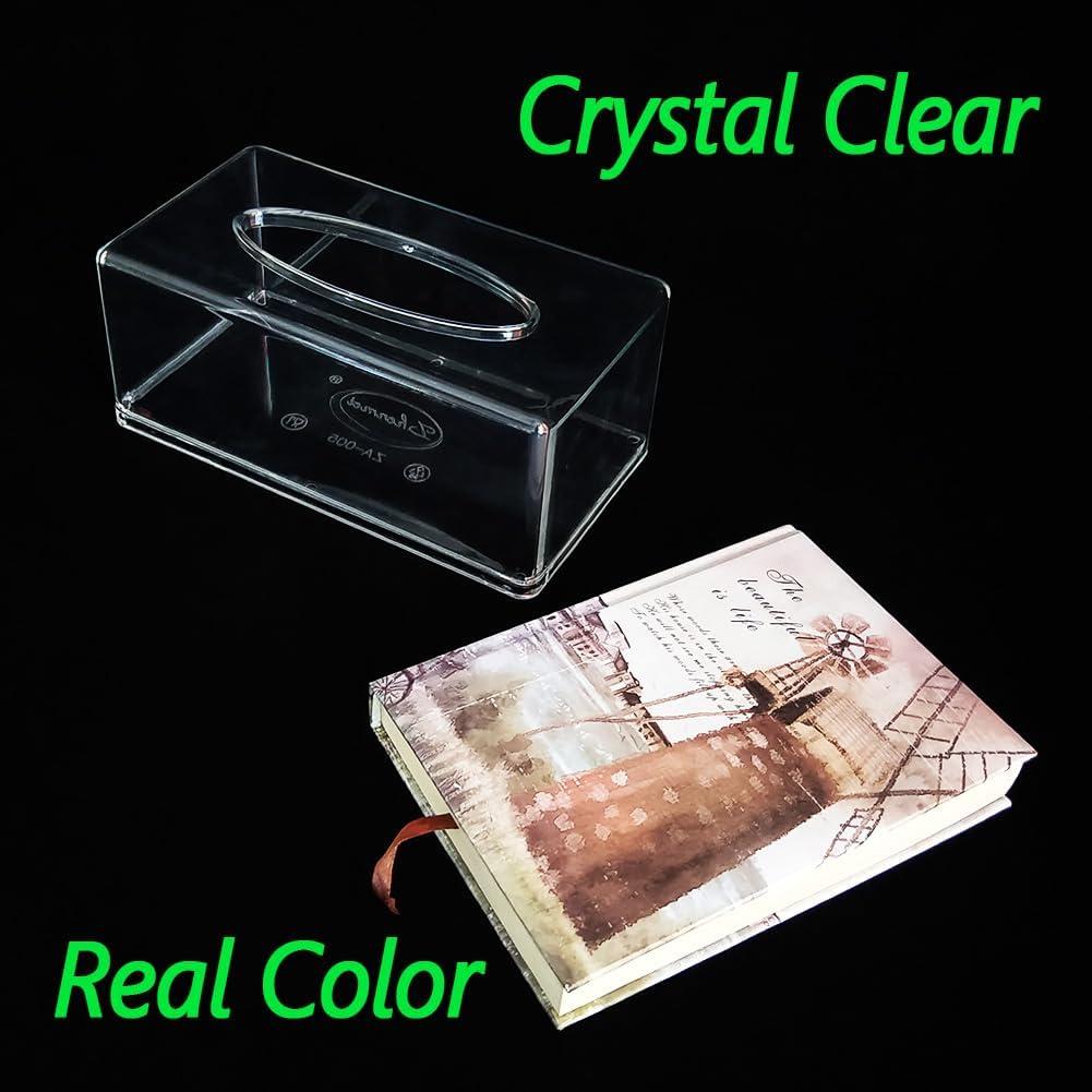 Square Clear Acrylic Tissue Box, Box Covers Rectangular, Bathroom Facial Napkin Box Holders, Table Clear Dryer Sheet Dispenser for Bathroom, Kitchen and Cars Transparent Rectangular