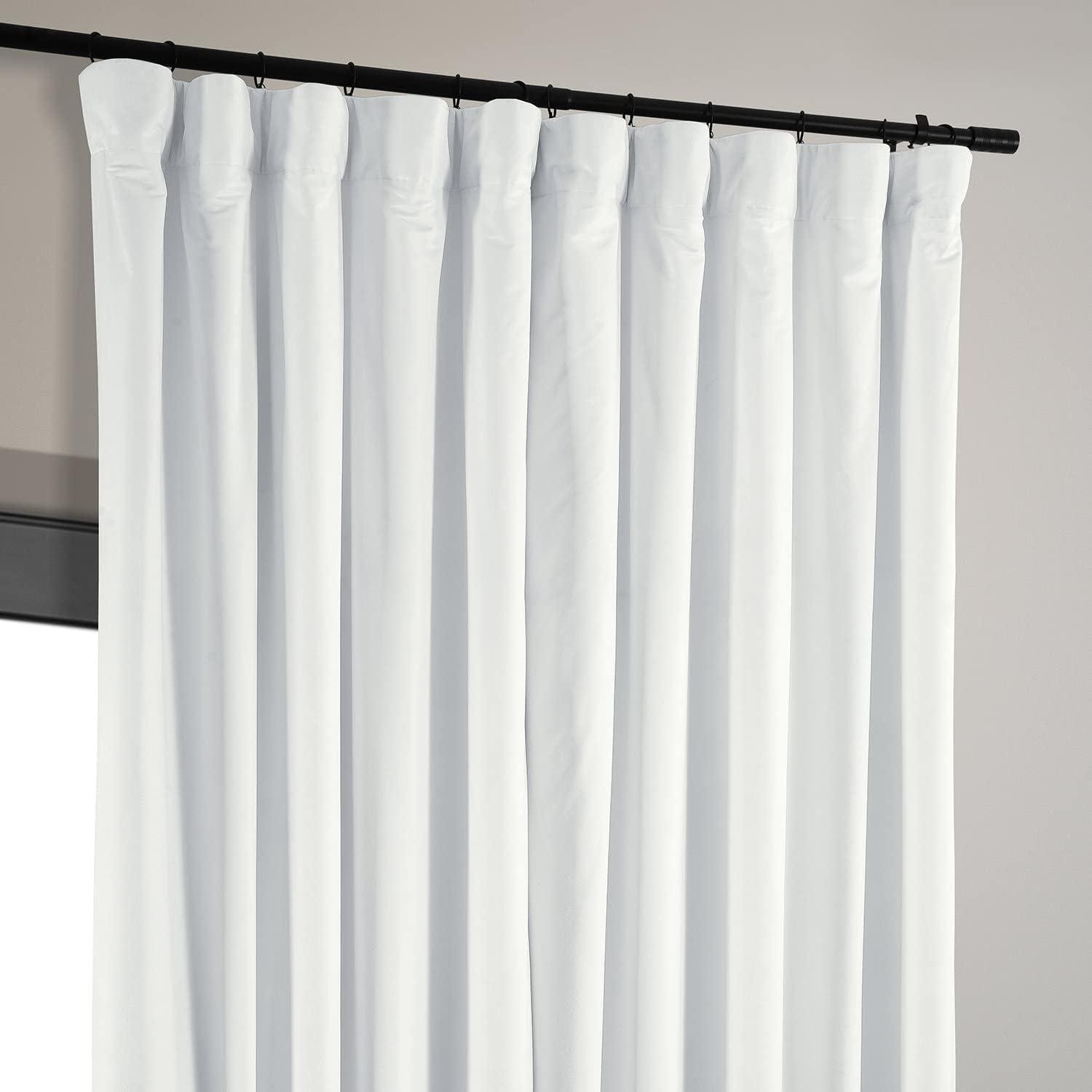 Exclusive Fabrics  Signature Extra Wide Blackout Velvet Curtain (1 Panel) Primary White 100 x 96 96 Inches