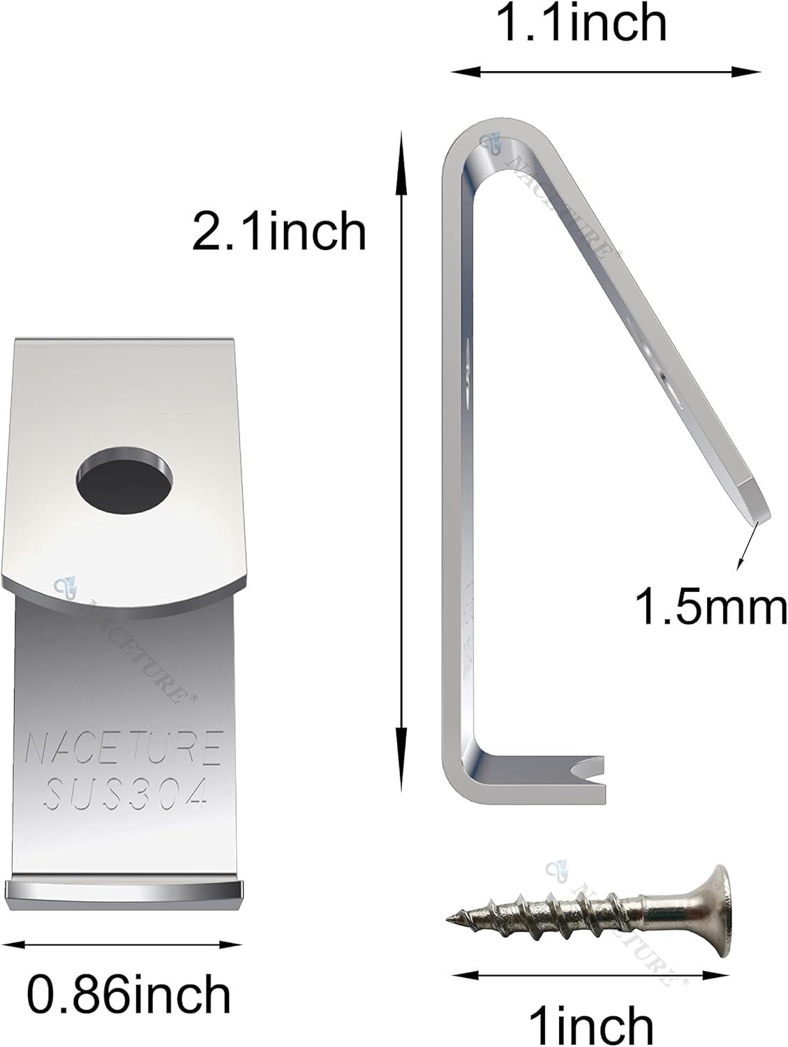 NACETURE Stainless Steel Plant Hangers Flower Pot Clips 12 Pcs - Outdoor Wall Hook Metal Plant Stand Holds 5" to 8" Standard Flower Pot