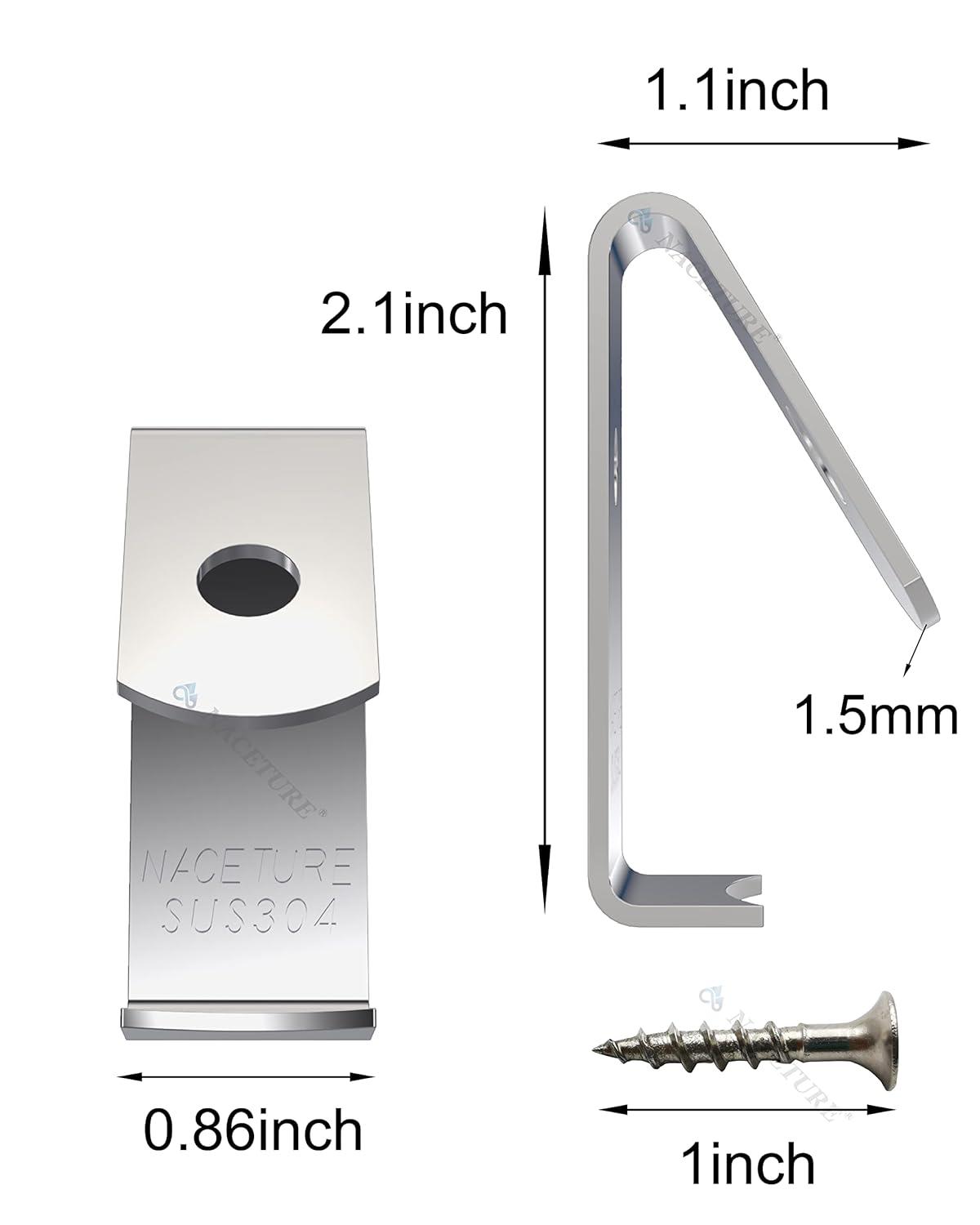 NACETURE Stainless Steel Plant Hangers Flower Pot Clips 12 Pcs - Outdoor Wall Hook Metal Plant Stand Holds 5" to 8" Standard Flower Pot