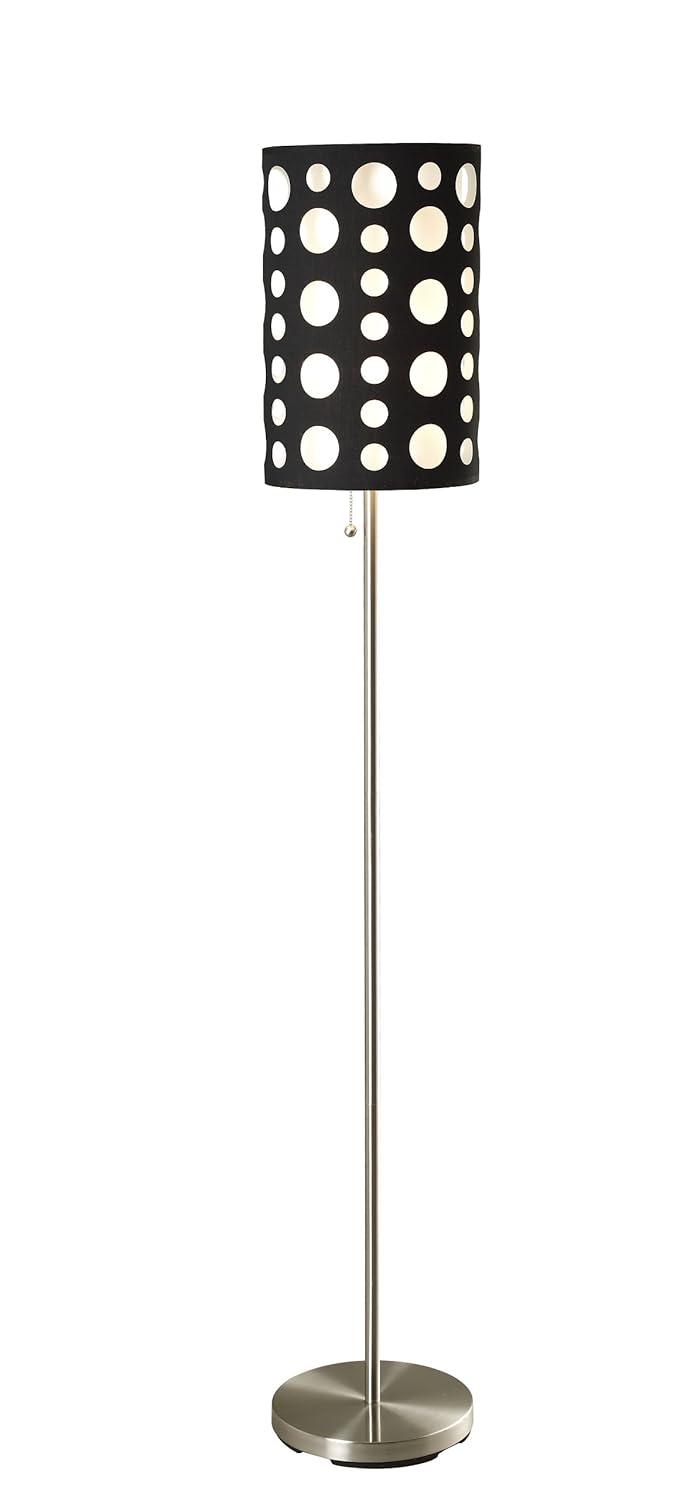 Ore International 66"H Modern Retro Black-White Floor Lamp