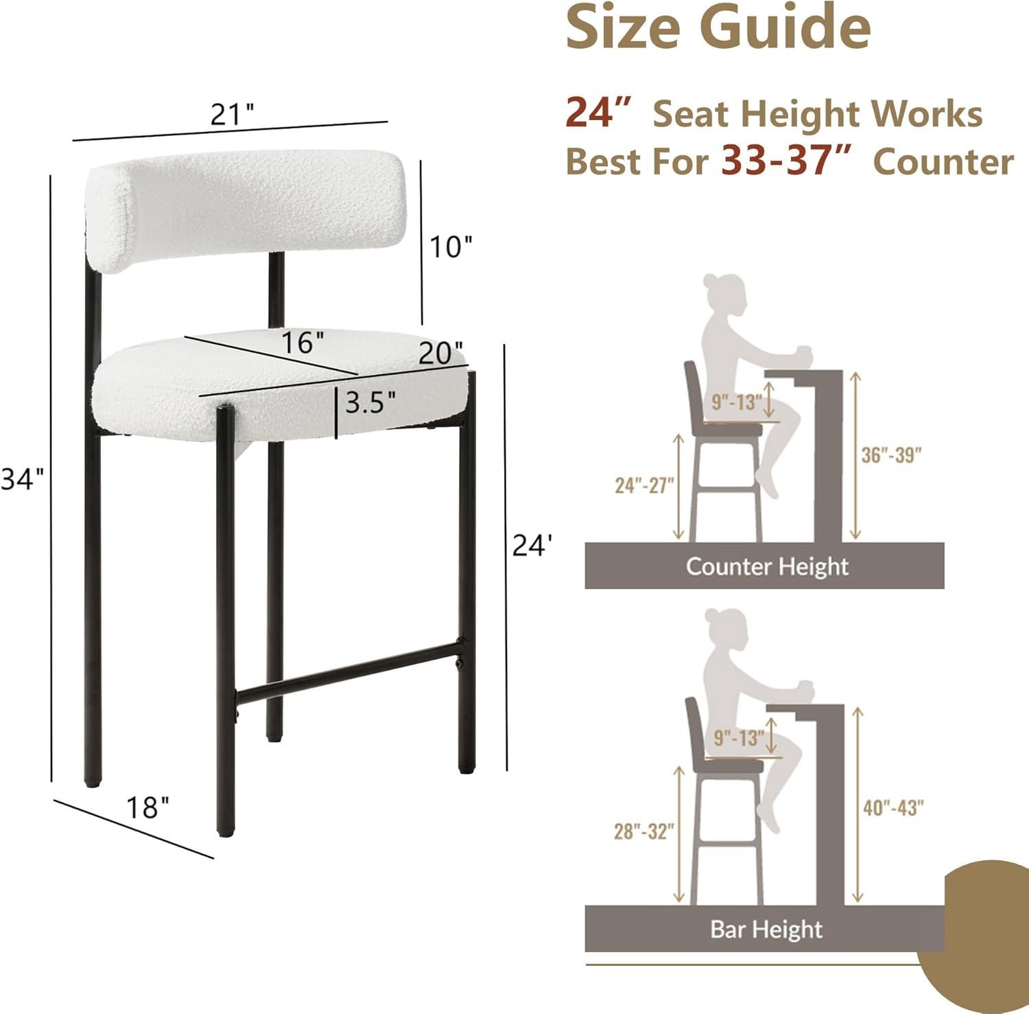 Najira Upholstered Counter Stool with Metal Frame