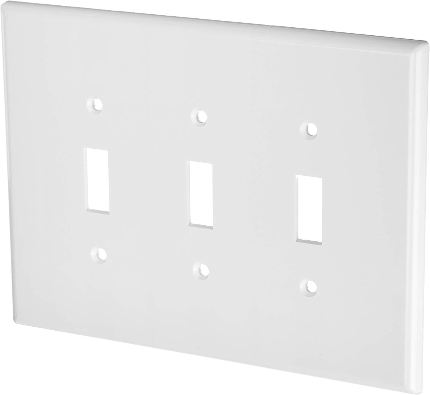 Leviton 88111 Wallplate 3-Gang Toggle Oversize Size Plastic - White