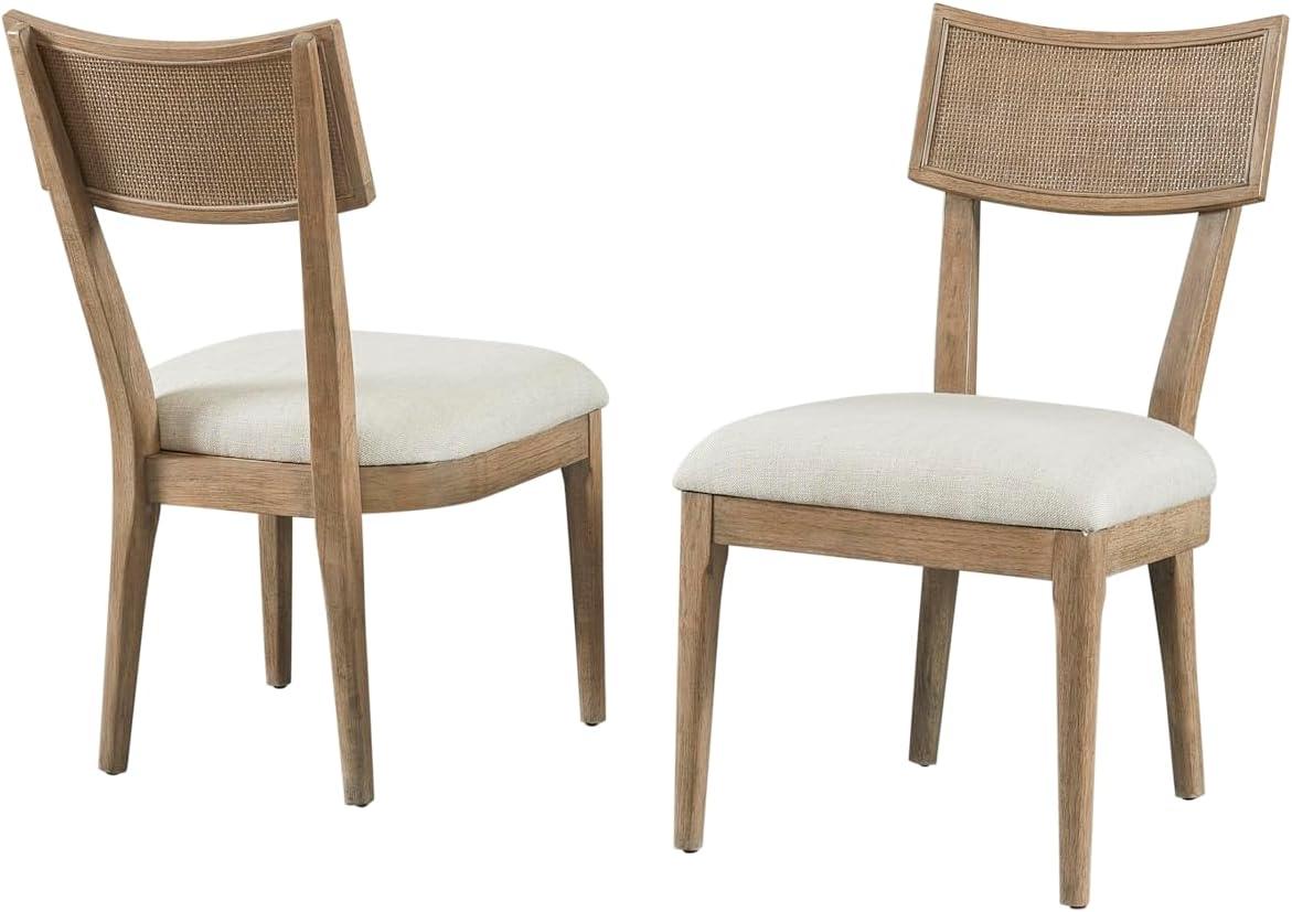 Coastal Wood Rectangular Kitchen Table with Six Chairs Dining Table Brown