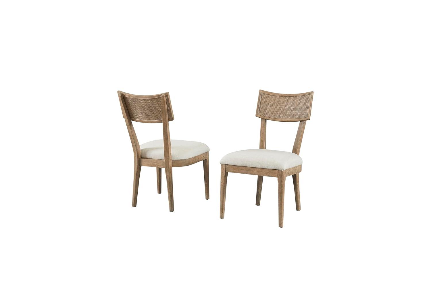 Coastal Wood Rectangular Kitchen Table with Six Chairs Dining Table Brown