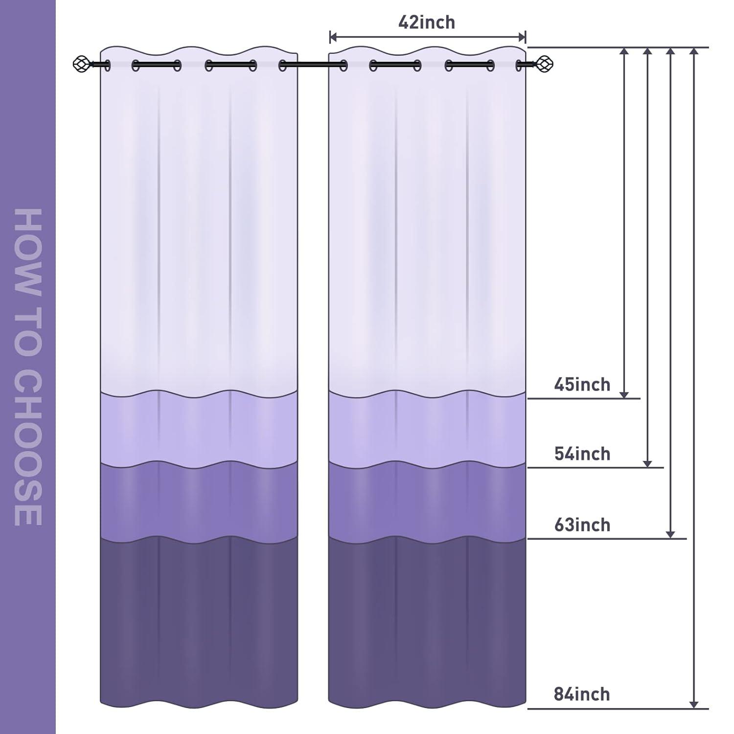 Jekeno Irises Blackout Curtains Blue and Purple Iris Flowers Floral Art Decor Home Bedroom Living Room Abstract Art Decoration Darkening Grommet Window Drapes 2 Panel Set, 42"x54"