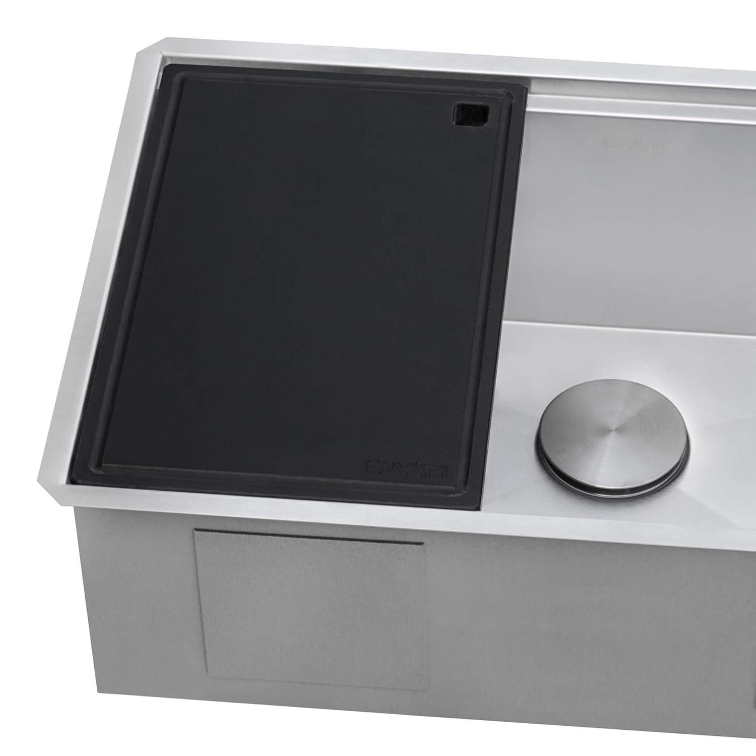 Ruvati Ruvati 17 x 11 inch LedgeFit Black Resin Replacement Cutting Board for Ruvati Workstation Sinks