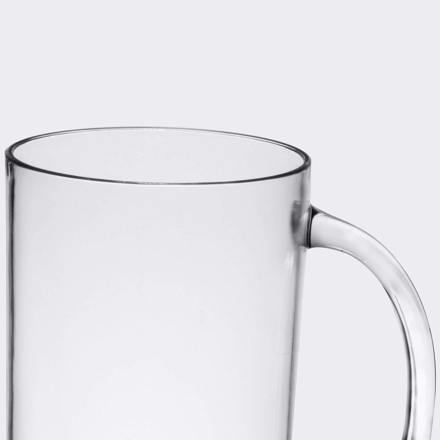 Clear SAN Plastic 20 oz Beer Mug with Handle