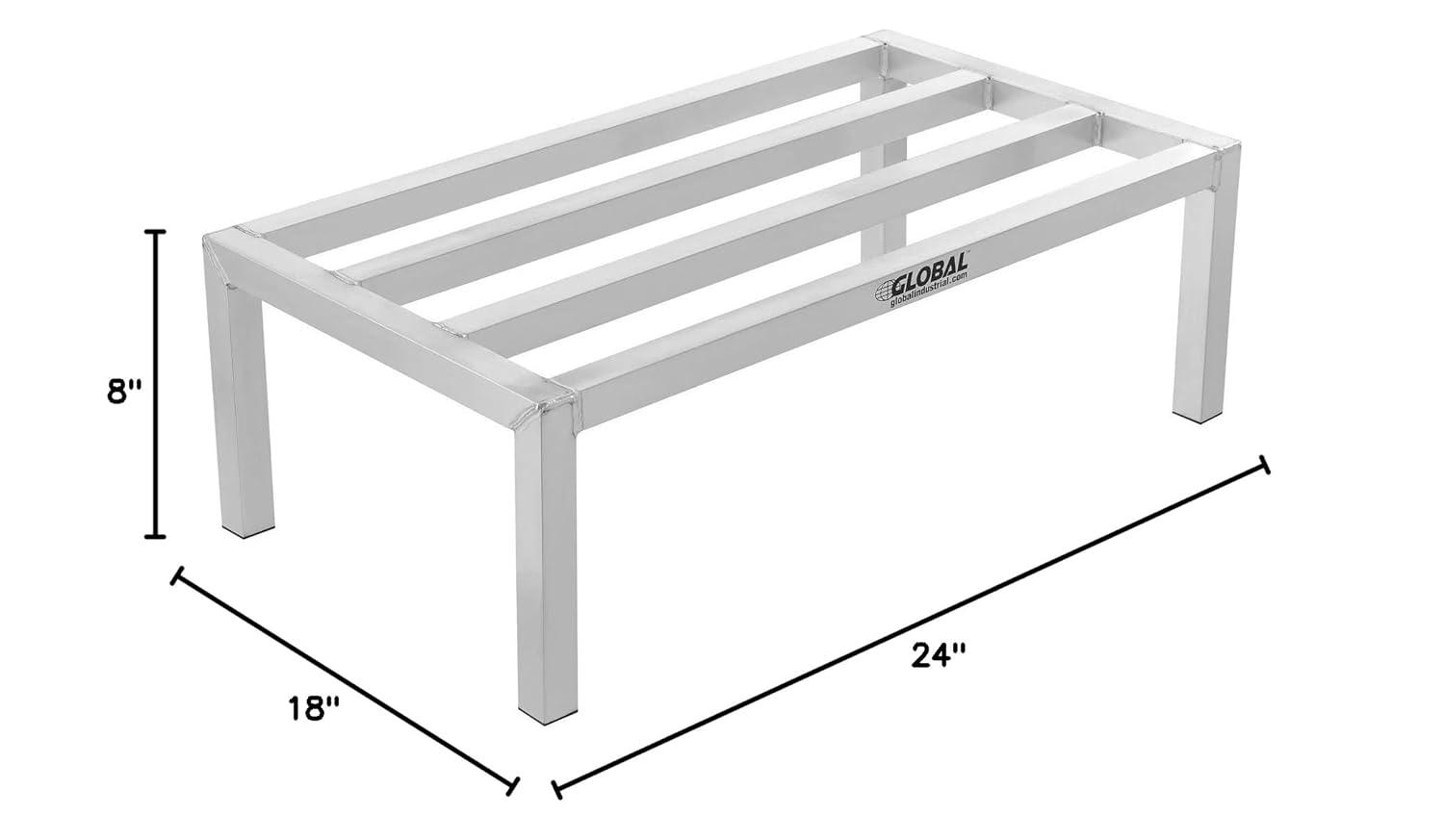 Industrial Aluminum Rectangular Dunnage Rack for Kitchen and Garage