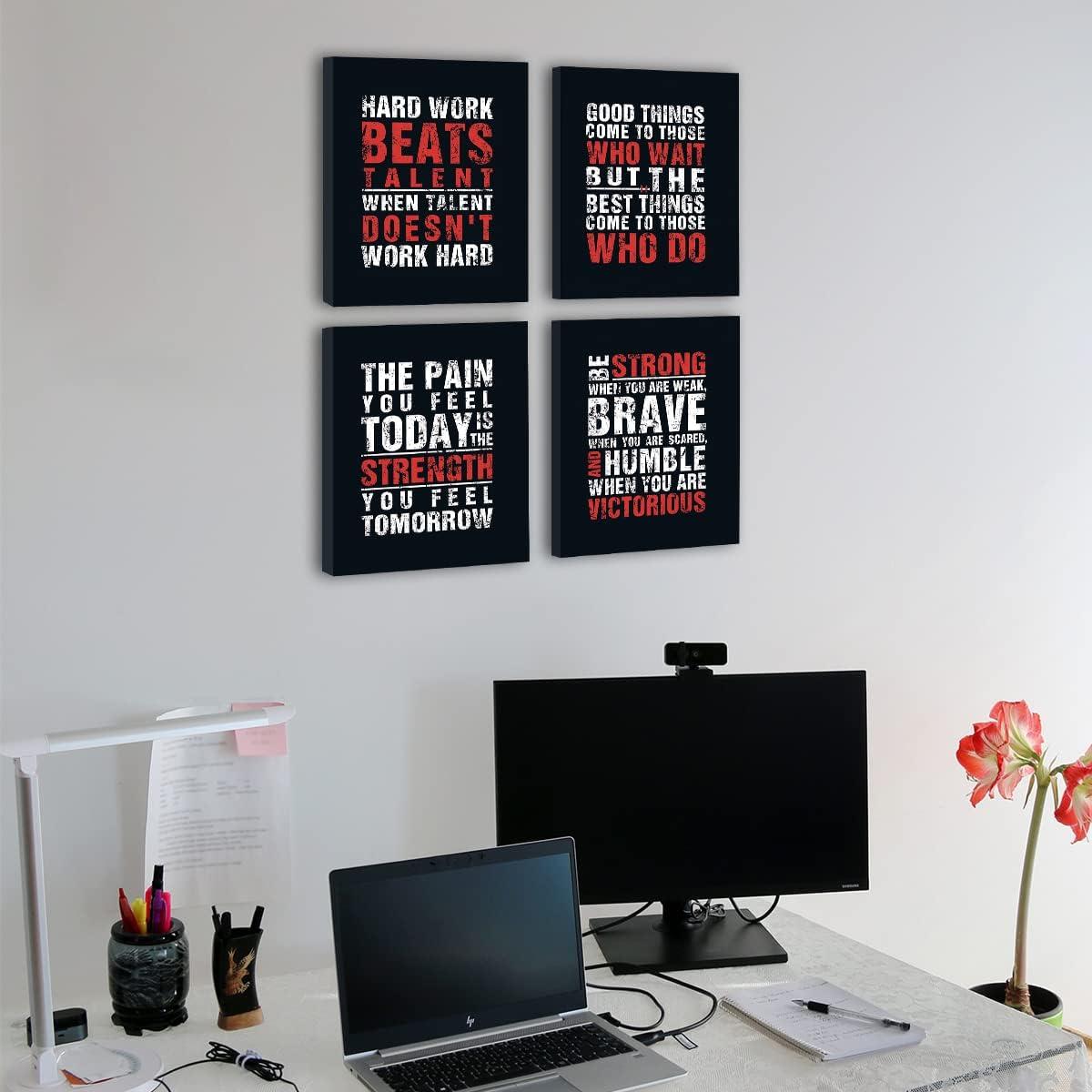 Inspirational Motivational Quotes Canvas Wall Art Set