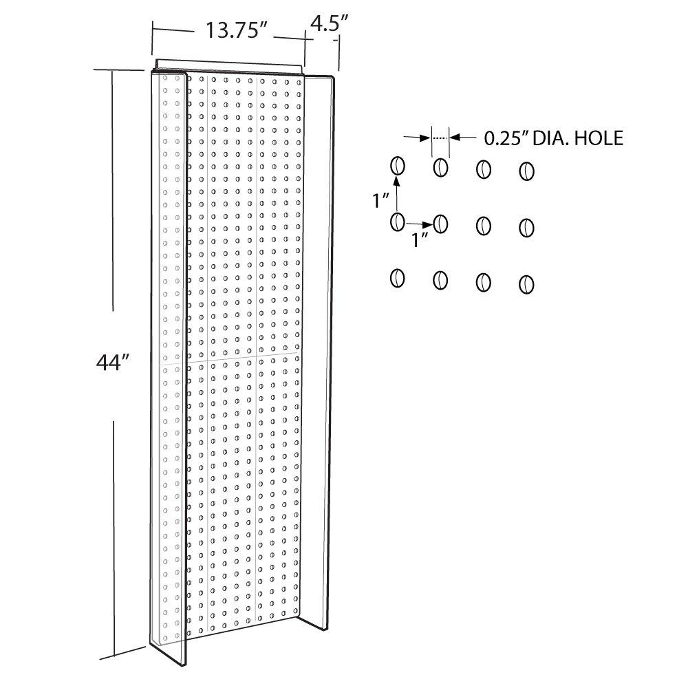 Azar Displays 13.5"W x 44"H Pegboard Powerwing Display
