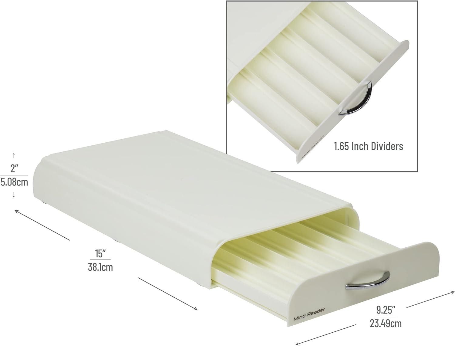 Mind Reader Nespresso Compatible Capsule Drawer, Countertop Organizer, Coffee Pod Holder, Storage, 9.25"L x 15"W x 2"H, White