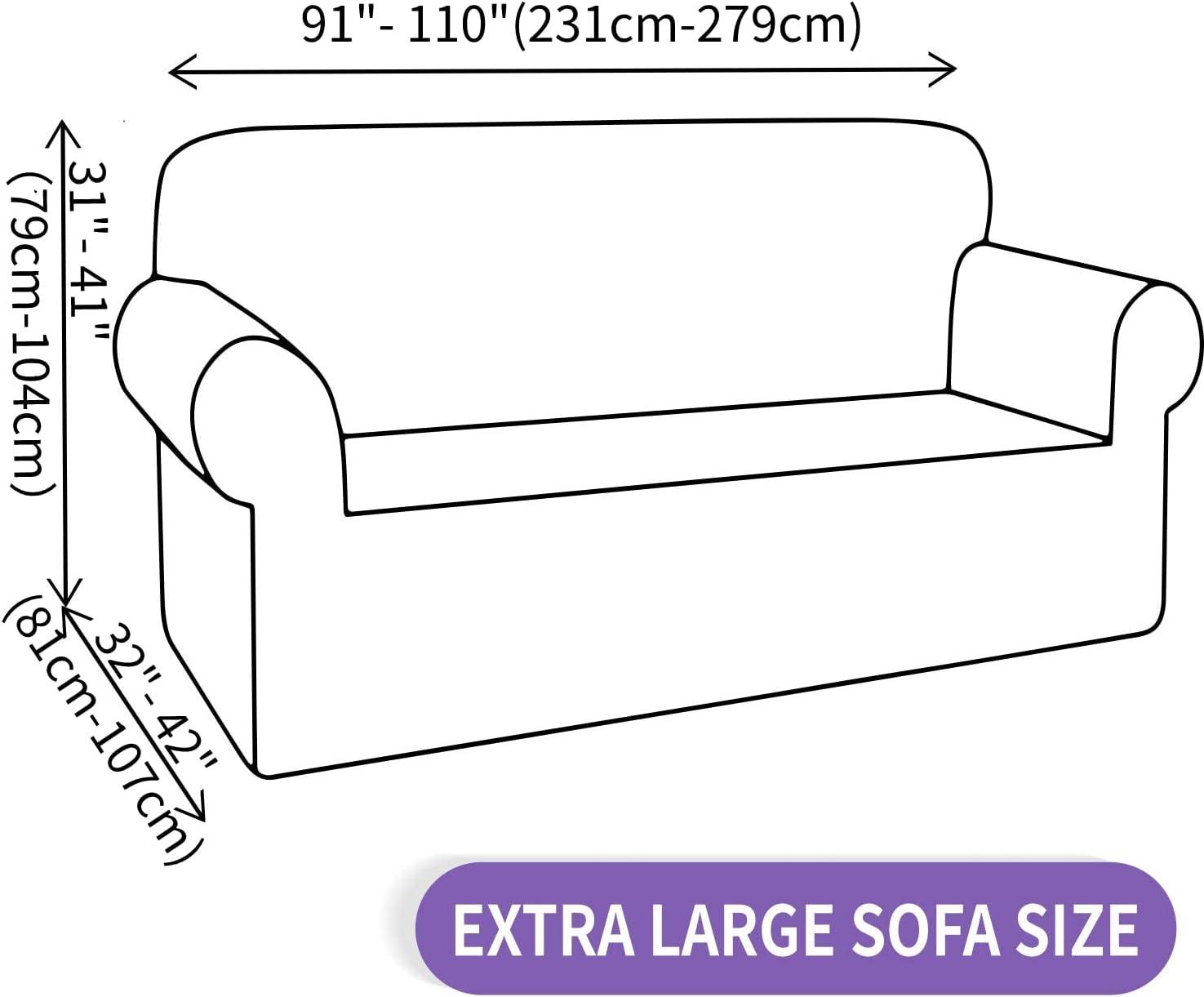 Dark Grey Stretchable Anti-Slip Sofa Cover for XL Couch