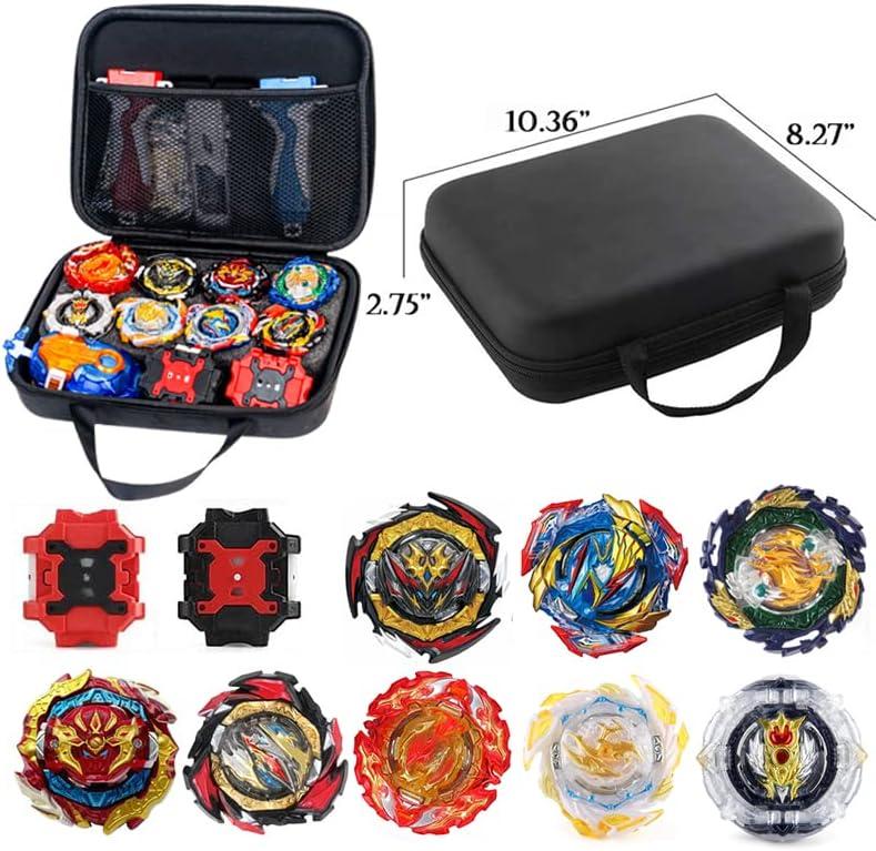 Bey Burst Gyro Toy Set Great Birthday Gift for Boys Children Kids 6 8+ Metal Fusion Attack Top Grip Blade Set with Battling Game Storage Box 8 Top Burst Gyros 3 Two-Way Launcher 2 Handles