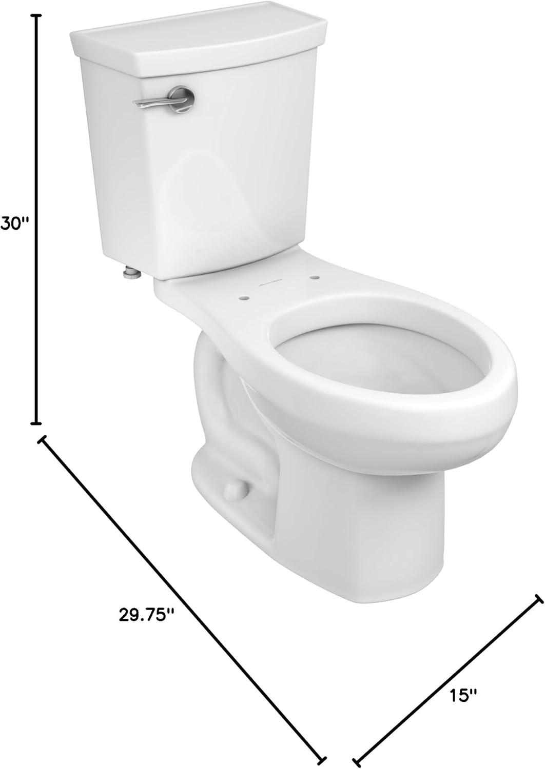 White Vitreous China Elongated Two-Piece Toilet