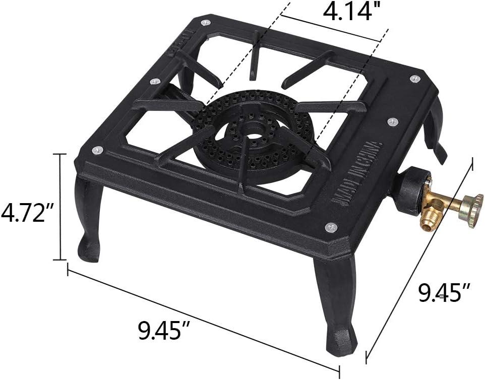 Black Cast Iron Portable LPG Gas Camping Stove Burner