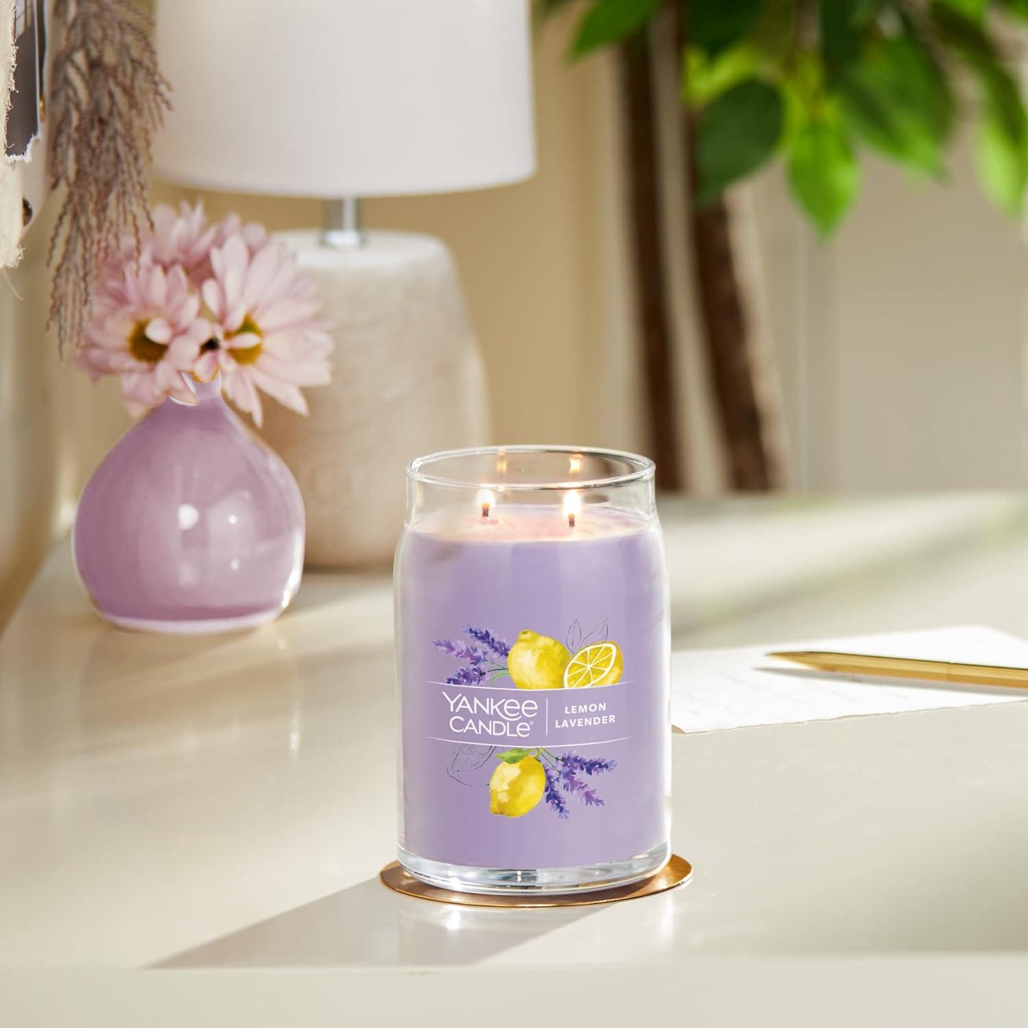 Signature Lemon Lavender Scented Jar Candle