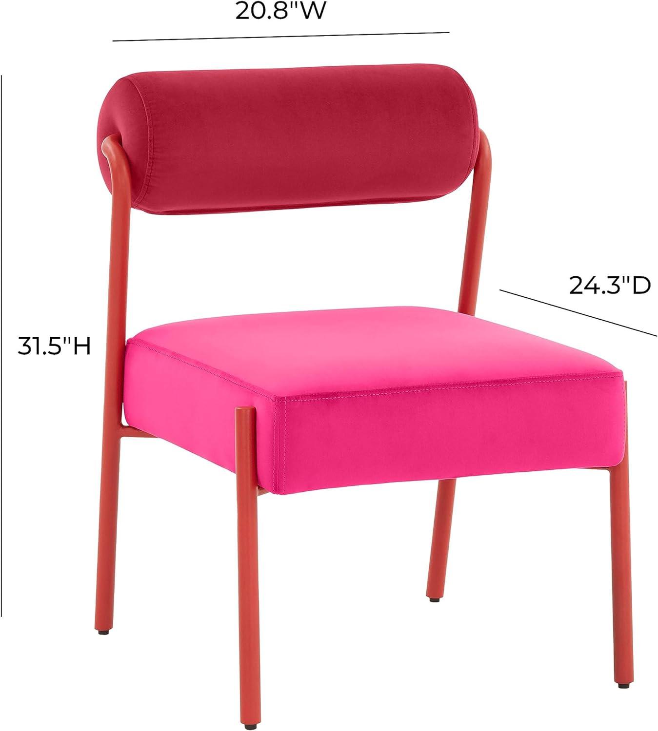 Jolene 20.8" Pink Velvet Upholstered Side Chair Set