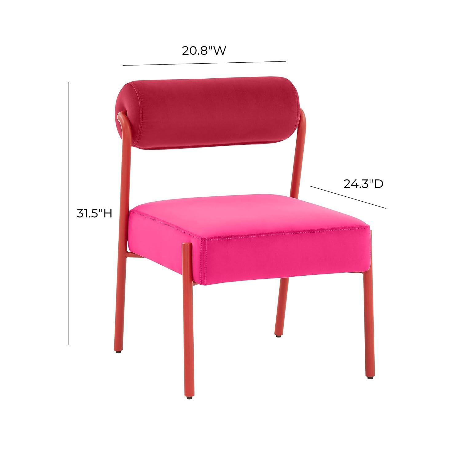 TOV Furniture Jolene Hot Pink Velvet Dining Chair - Set of 2