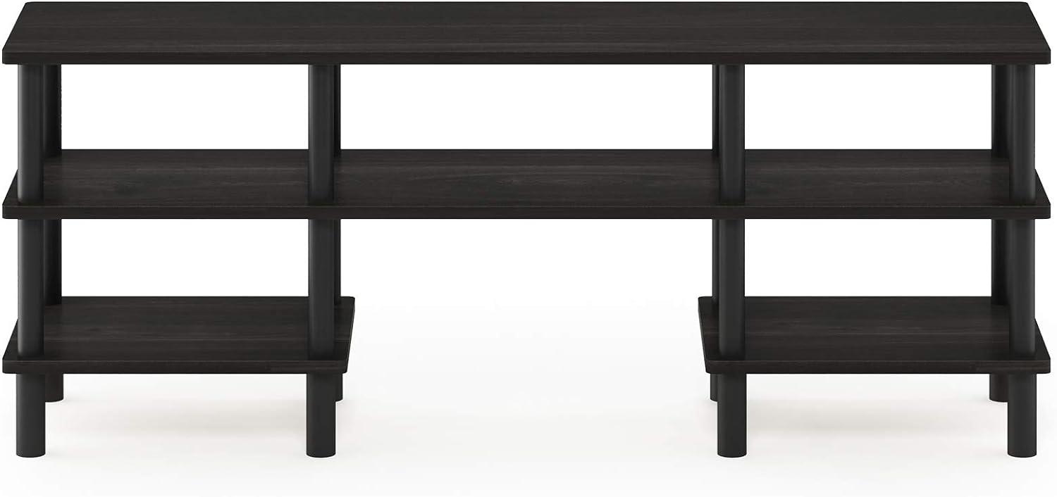 Furinno Turn-N-Tube 3-Tier Multipurpose Wide Shelf TV Stand, Espresso/Black
