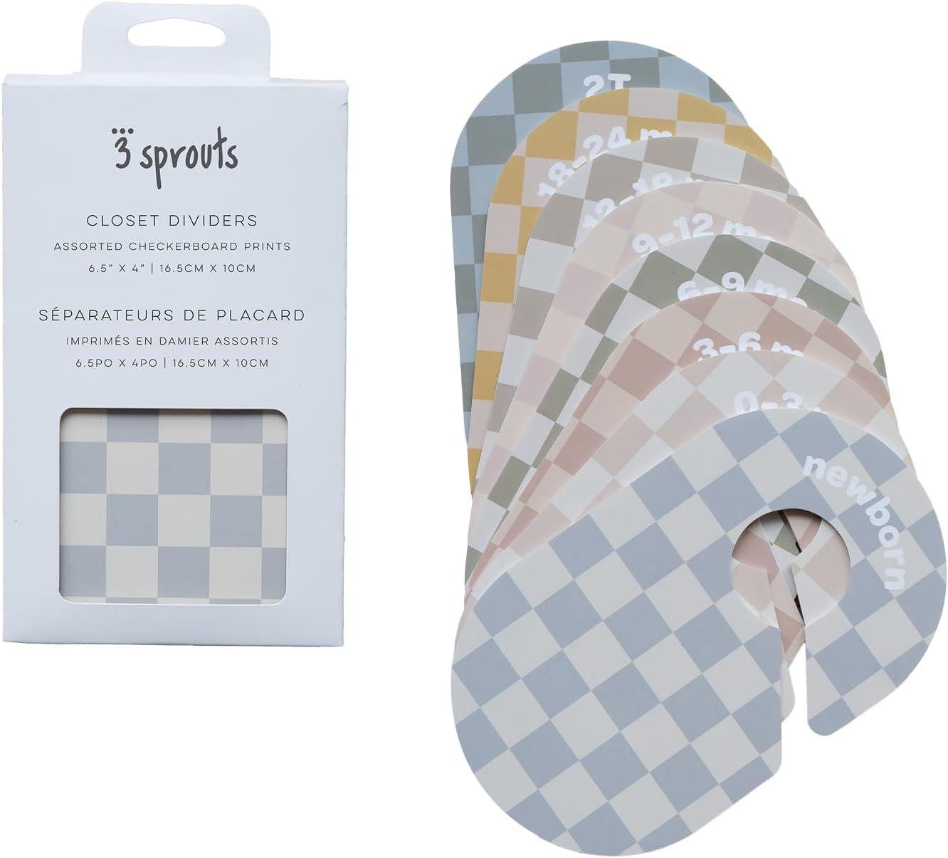 3 Sprouts Baby Closet Dividers (Newborn to 24 Months) – Set of 8 - Checkerboard