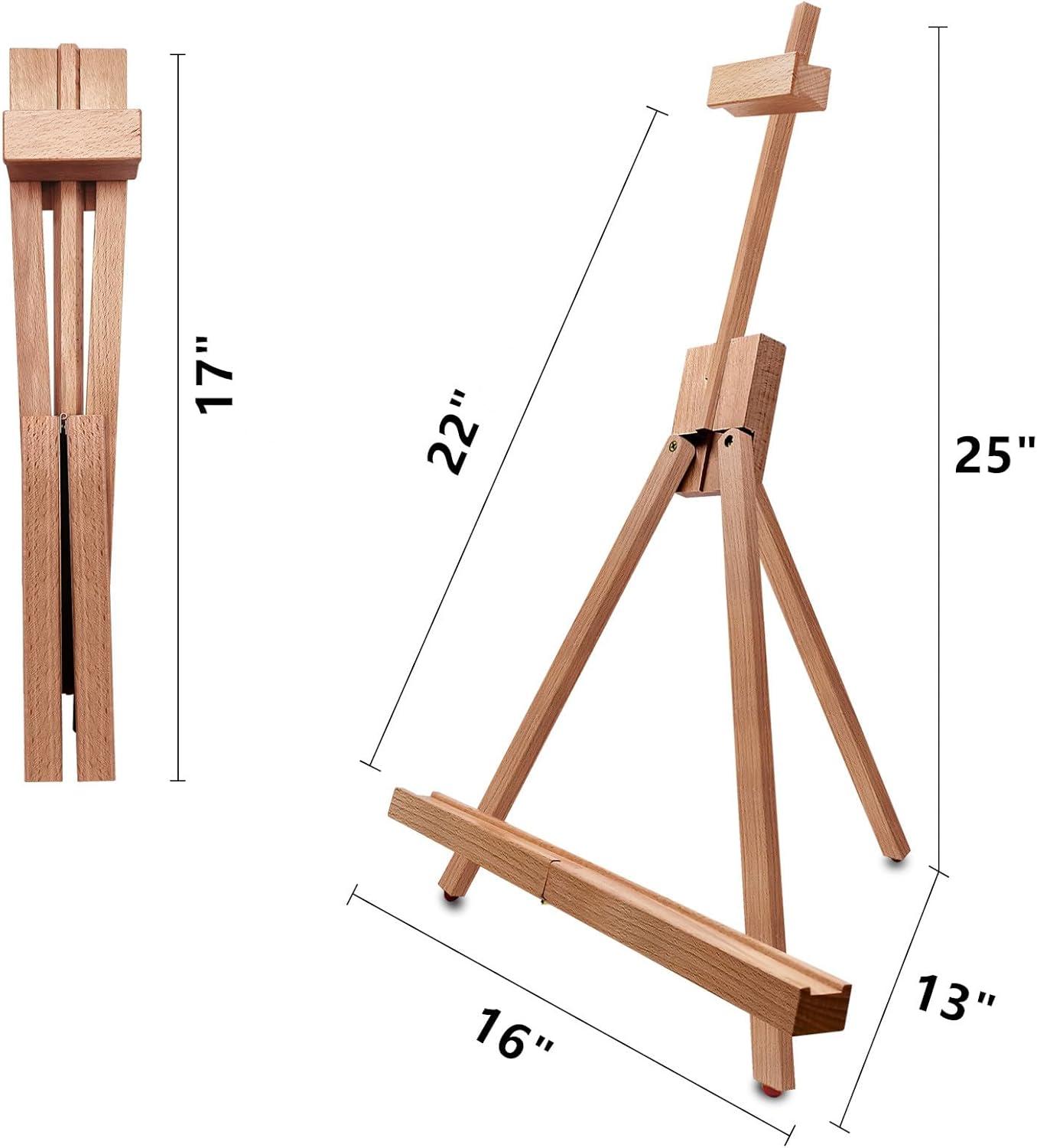 Beech Wood Folding Tabletop A-Frame Easel Stand