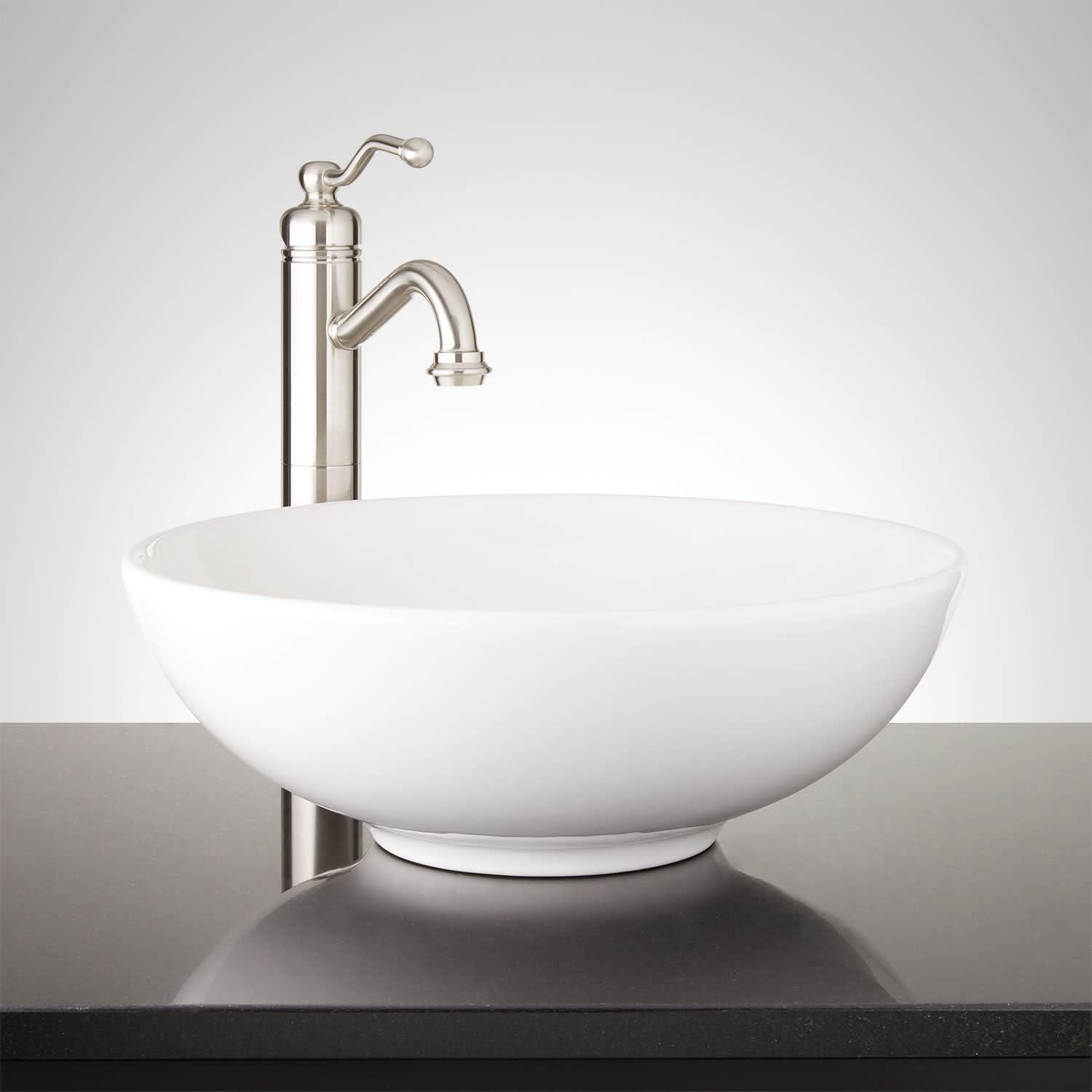 Sarasota White Ceramic Circular Vessel Sink