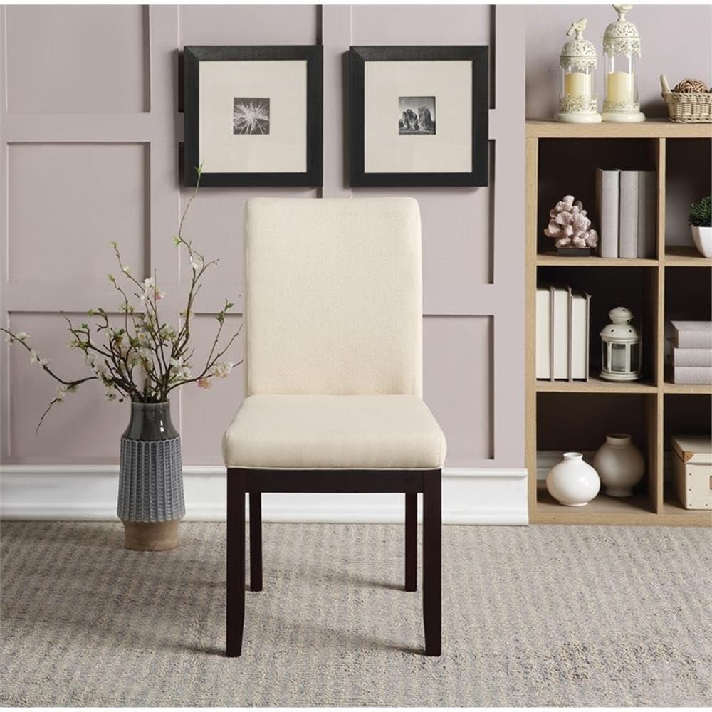 Dakota Parsons Chair Linen - OSP Home Furnishings: Classic Upholstered, Espresso Wood Legs, Easy Clean