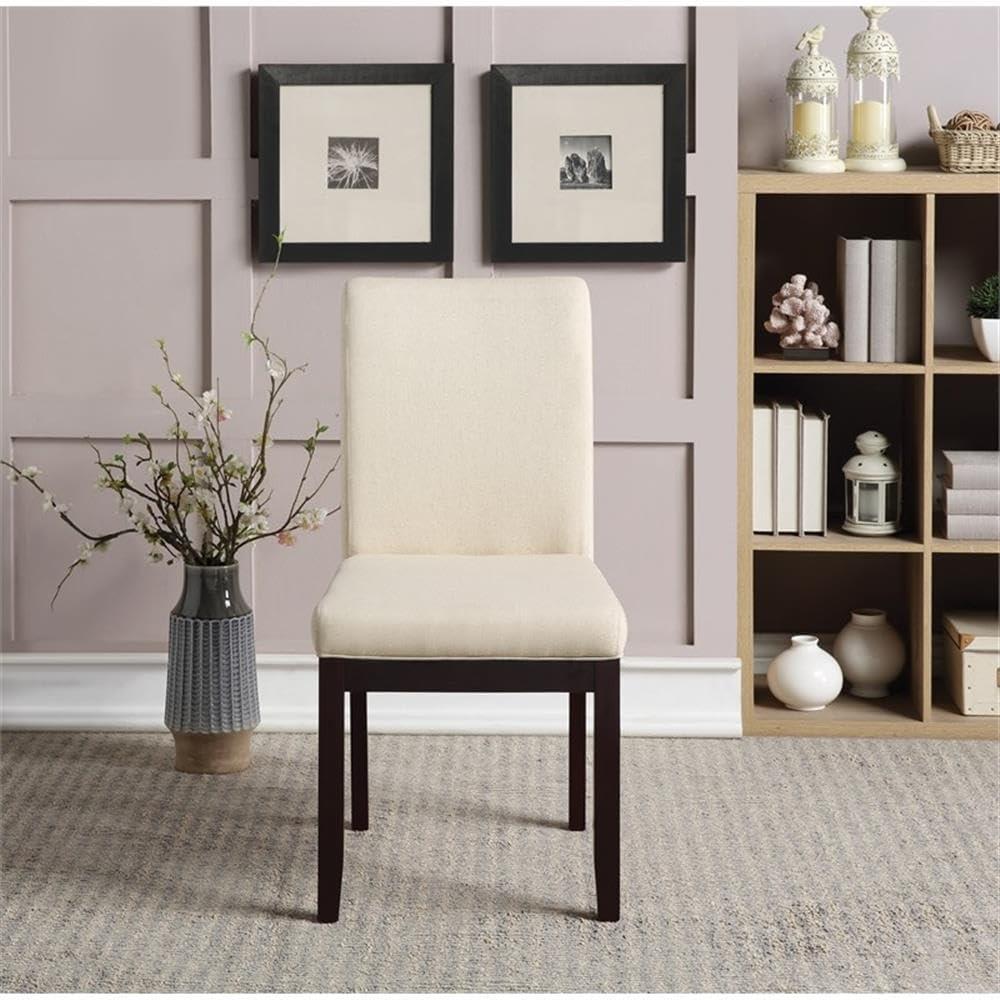 High Back Linen Upholstered Parsons Side Chair