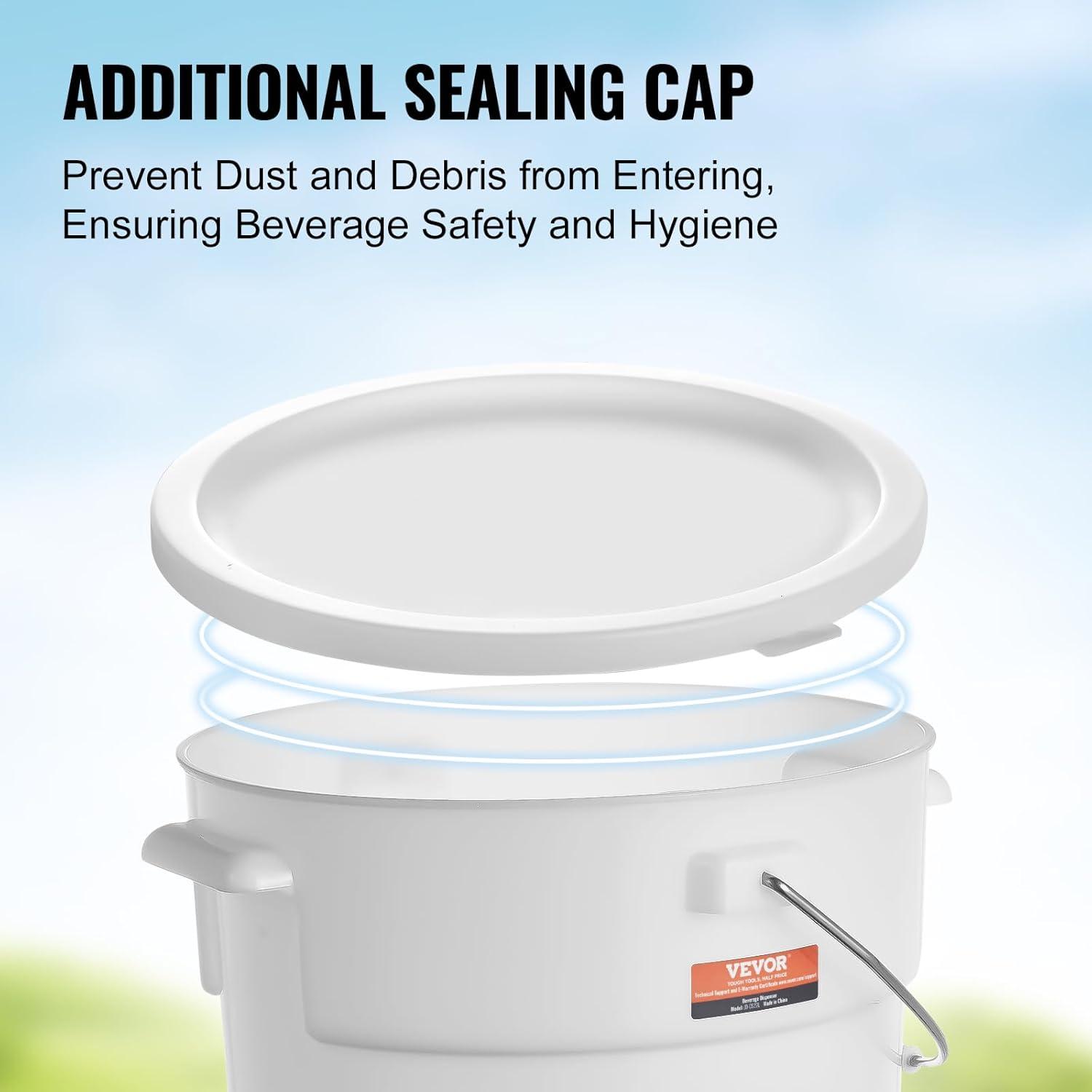 VEVOR Commercial Beverage Dispenser 18L Cold Juice Ice Drink Dispenser for Party