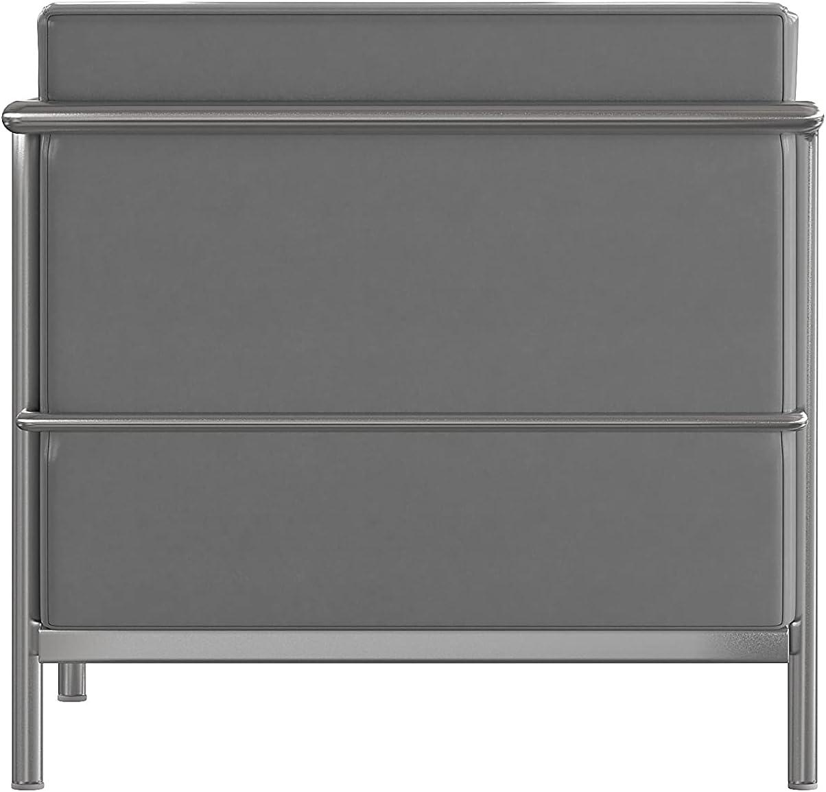 Flash Furniture Hercules Regal Series Contemporary Gray LeatherSoft Sofa with Encasing Frame