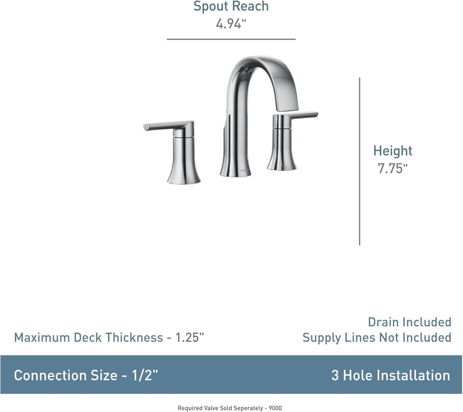 Moen Doux Two-Handle Widespread Bathroom Faucet Trim Kit, Valve Required