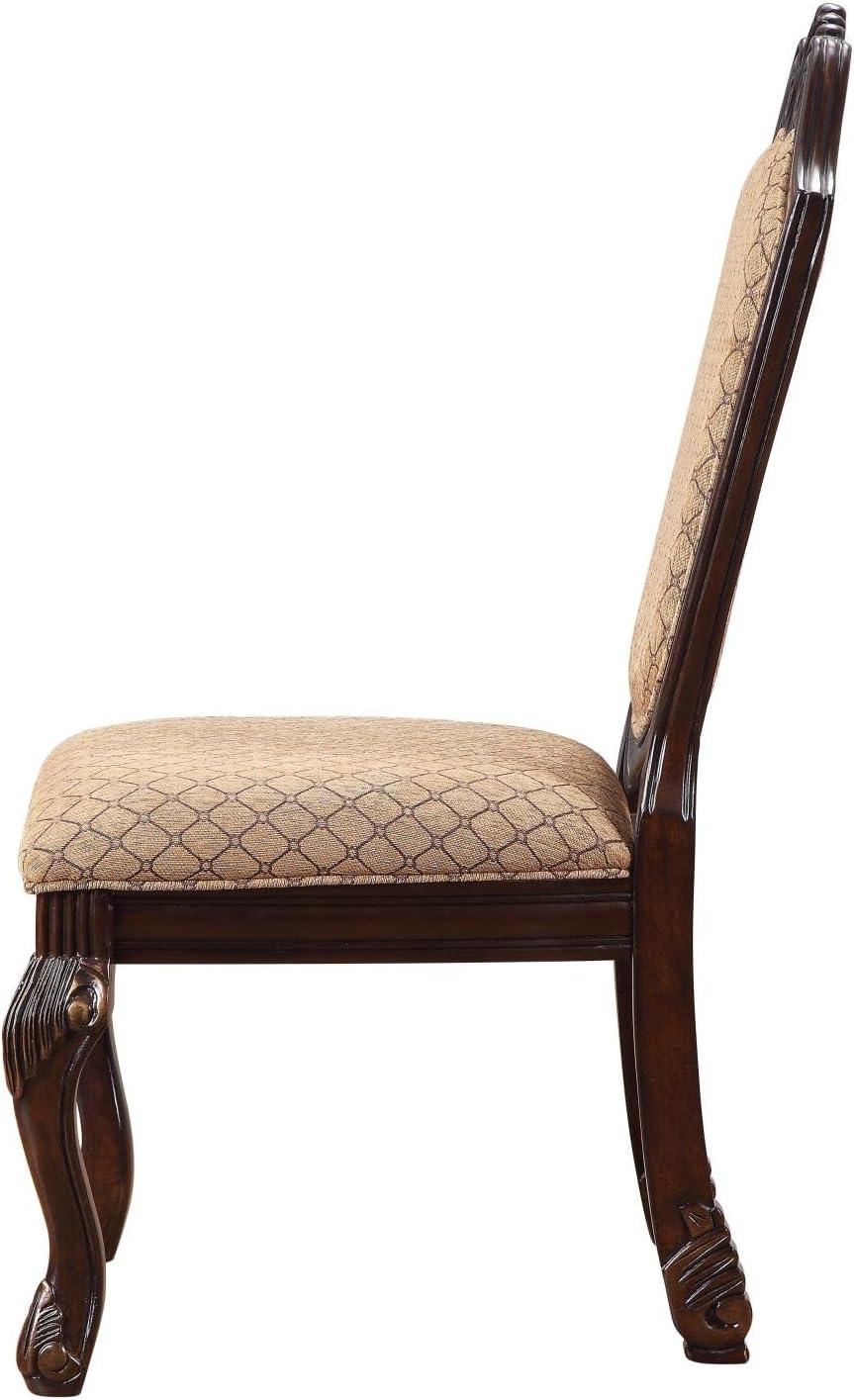 Acme Chateau De Ville Side Chair (Set-2), Fabric & Espresso Finish