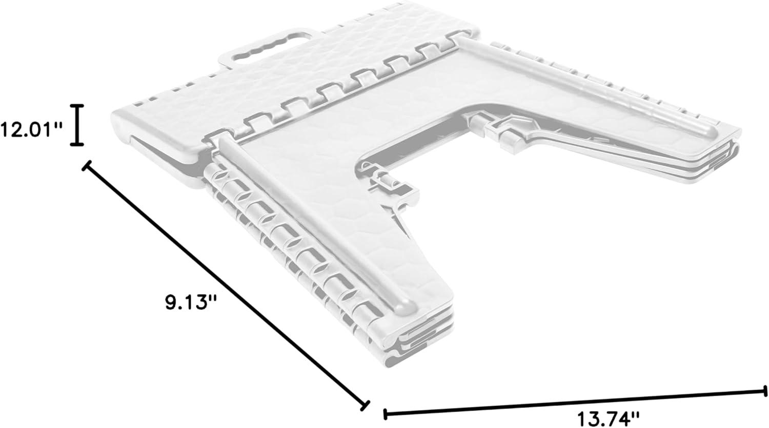 Simplify 12" Plastic Folding Single Step Stool in White