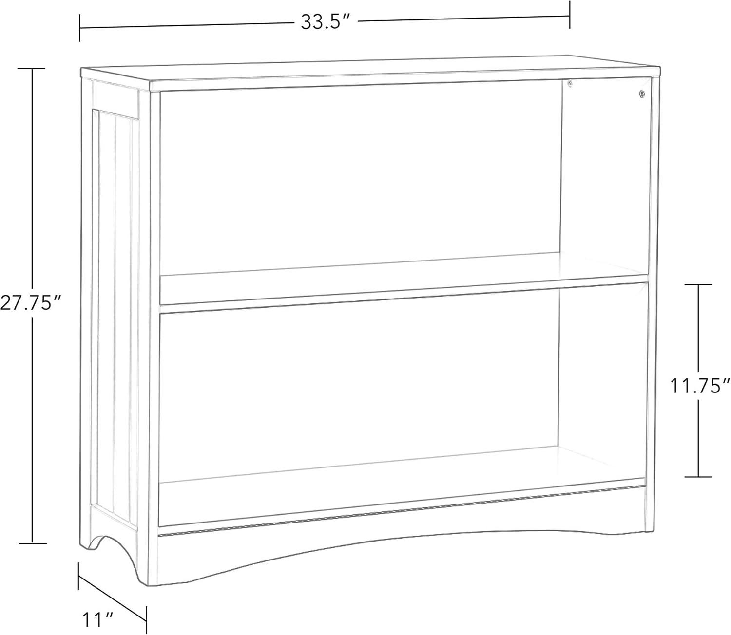 Espresso Beadboard-Inspired Kids' Horizontal Bookcase with Storage Cubes