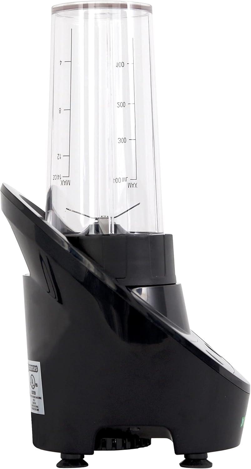 Black BPA-Free Corded Electric Single Serve Blender with Stainless Steel Blades