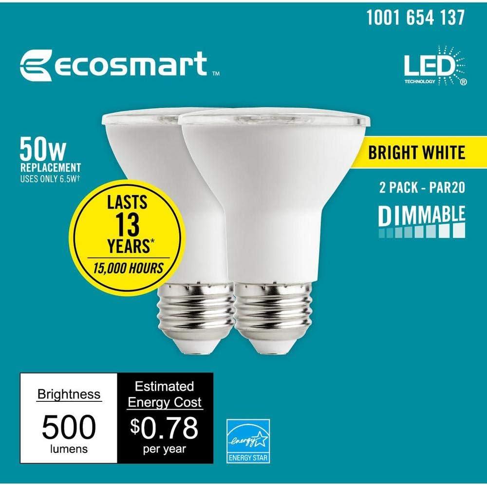 EcoSmart Bright White Dimmable LED Flood Light Bulbs 2-Pack