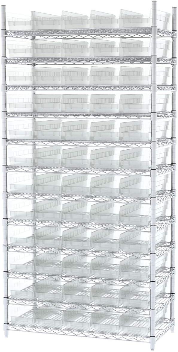 Clear Plastic Storage Bin with Molded Label Area, 18-Inch