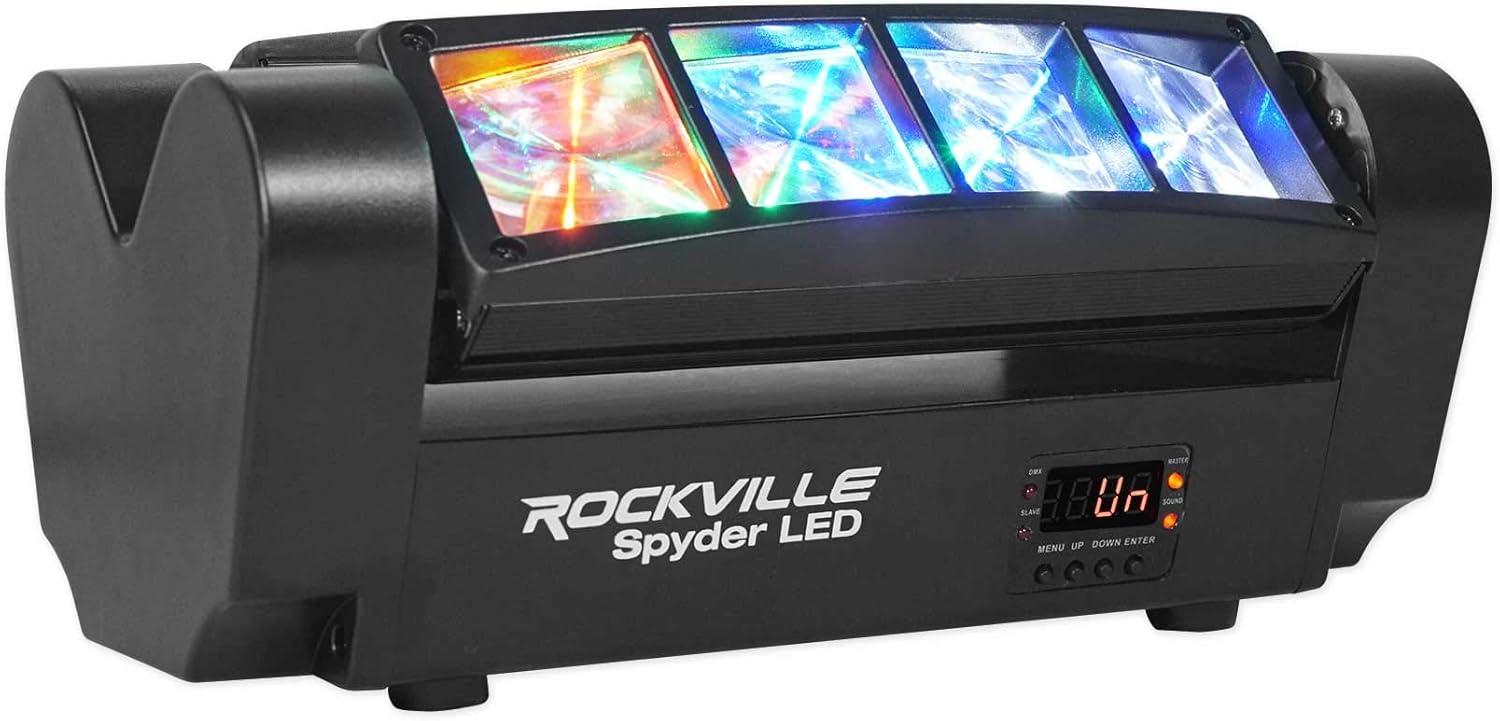 Rockville Spyder LED (8) Beam Moving Head Motorized DMX DJ/Party/Club Pro Light