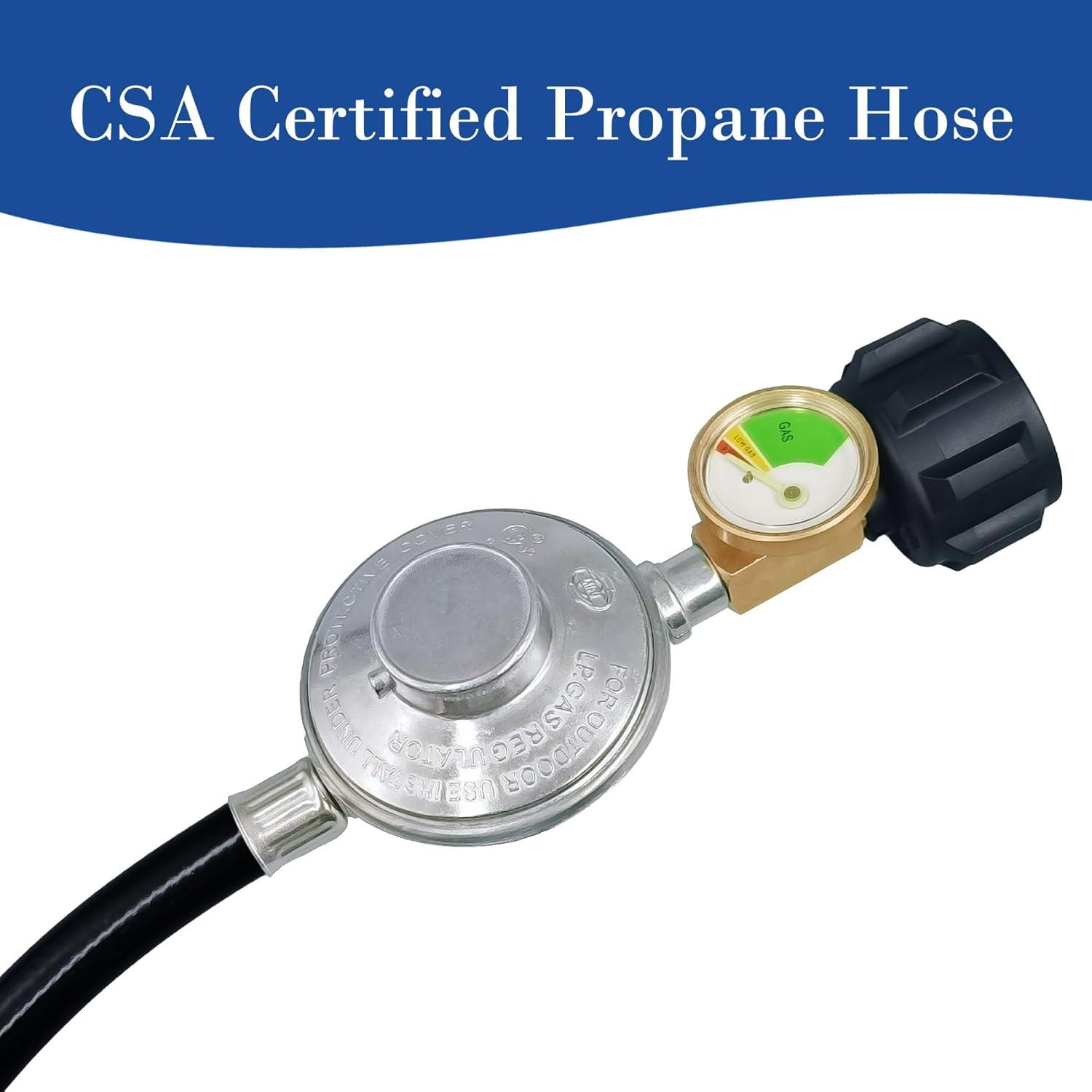 Gas One, 3 ft, QCC1 Propane Regulator and Hose Gas Line Connector