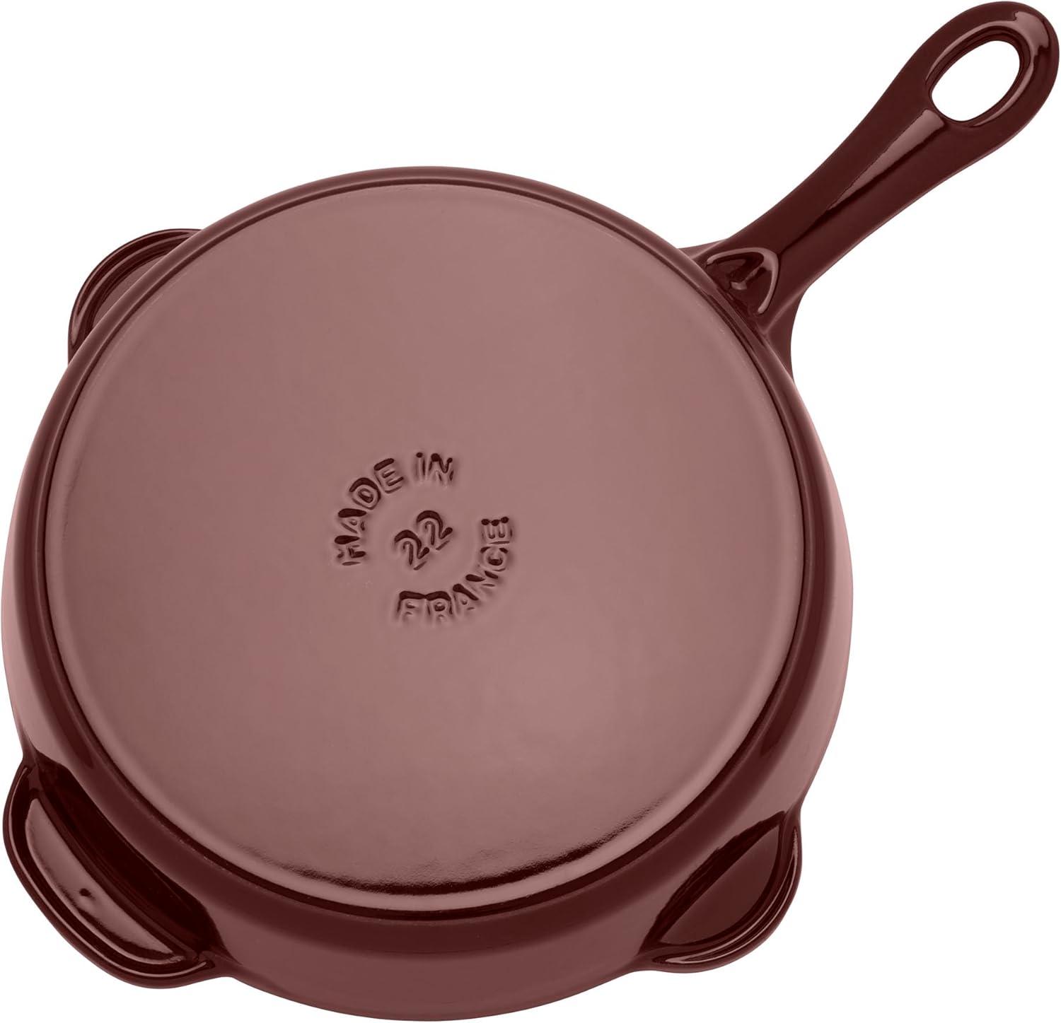 STAUB Cast Iron 8.5-inch Traditional Deep Skillet - Grenadine