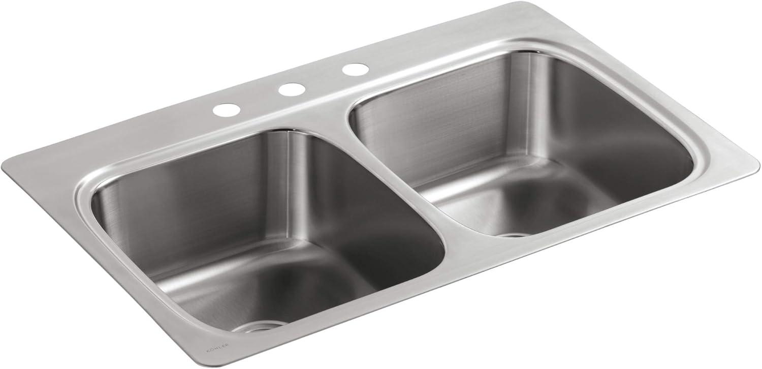 Stainless Steel Double Bowl Top-Mount Kitchen Sink