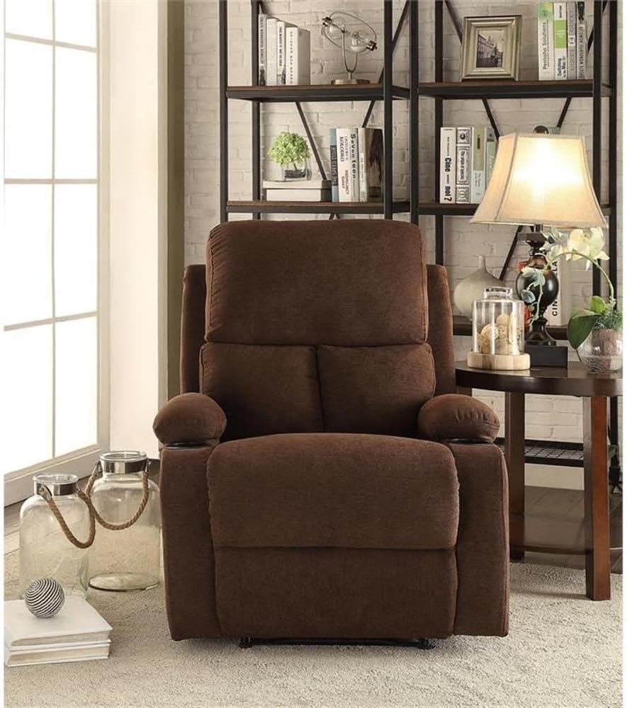 Rosia Homey Recliner , Beige Linen- Saltoro Sherpi